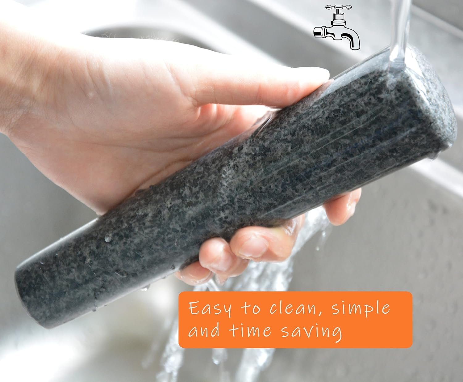 Granite Replacement Pestle 7.4-Inch Polished Stone for Multifunction in Kitchen (Mortar Not Included) image number 1