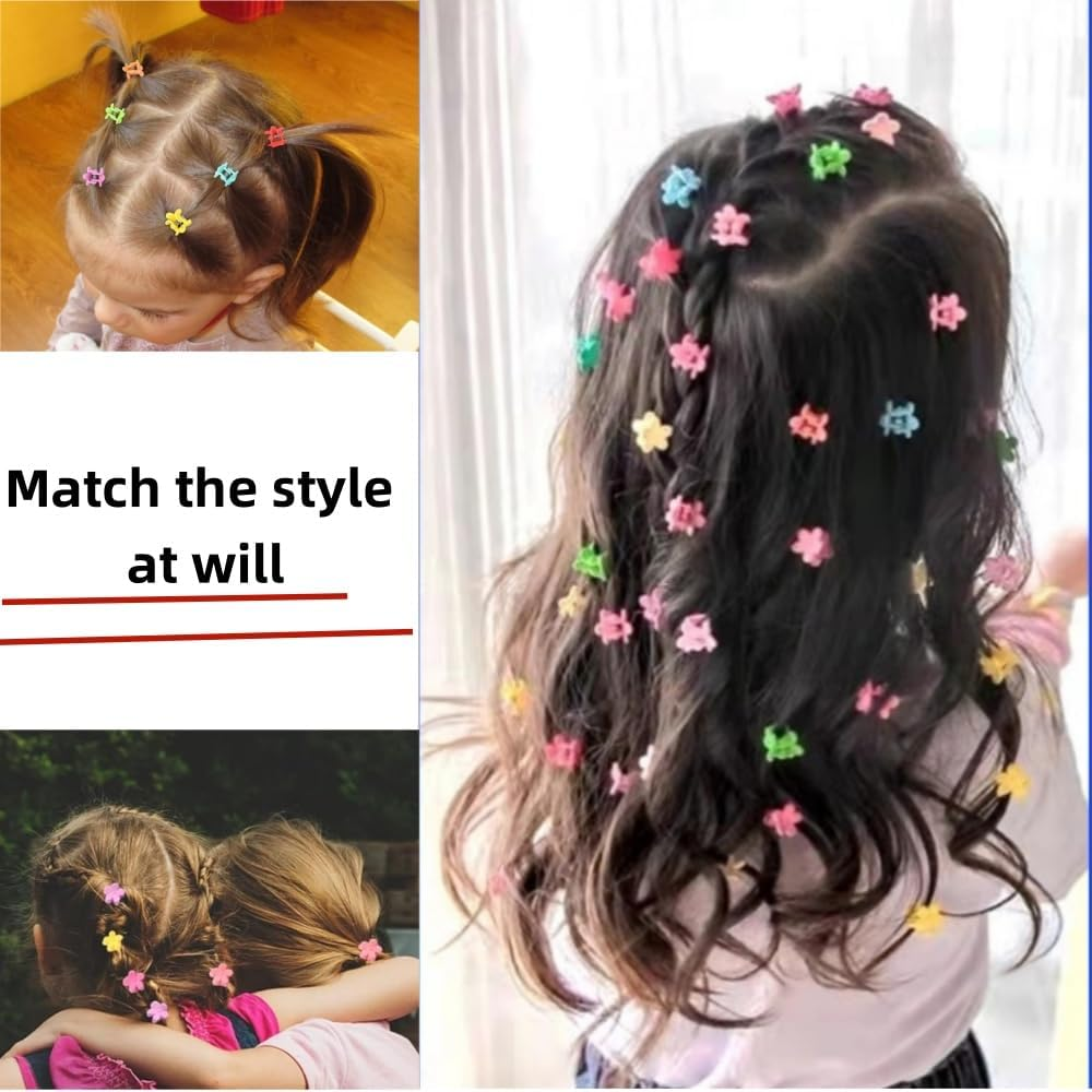 Jindizi 100 Pcs Baby Hair Clips, Mini Flower Hair Clips, Cute Baby Hair Accessories, Multicolor, Floral, Plastic, Claw, All Hair Types, Unisex, Girls and Women, 1 Count (Pack of 100), Baby, Adults image number 1