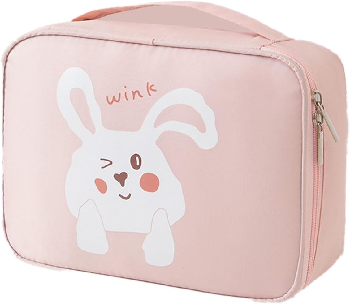 Adorable Women'S Makeup Bag - Large Capacity Travel Cosmetic, Handheld & Portable (Pink)