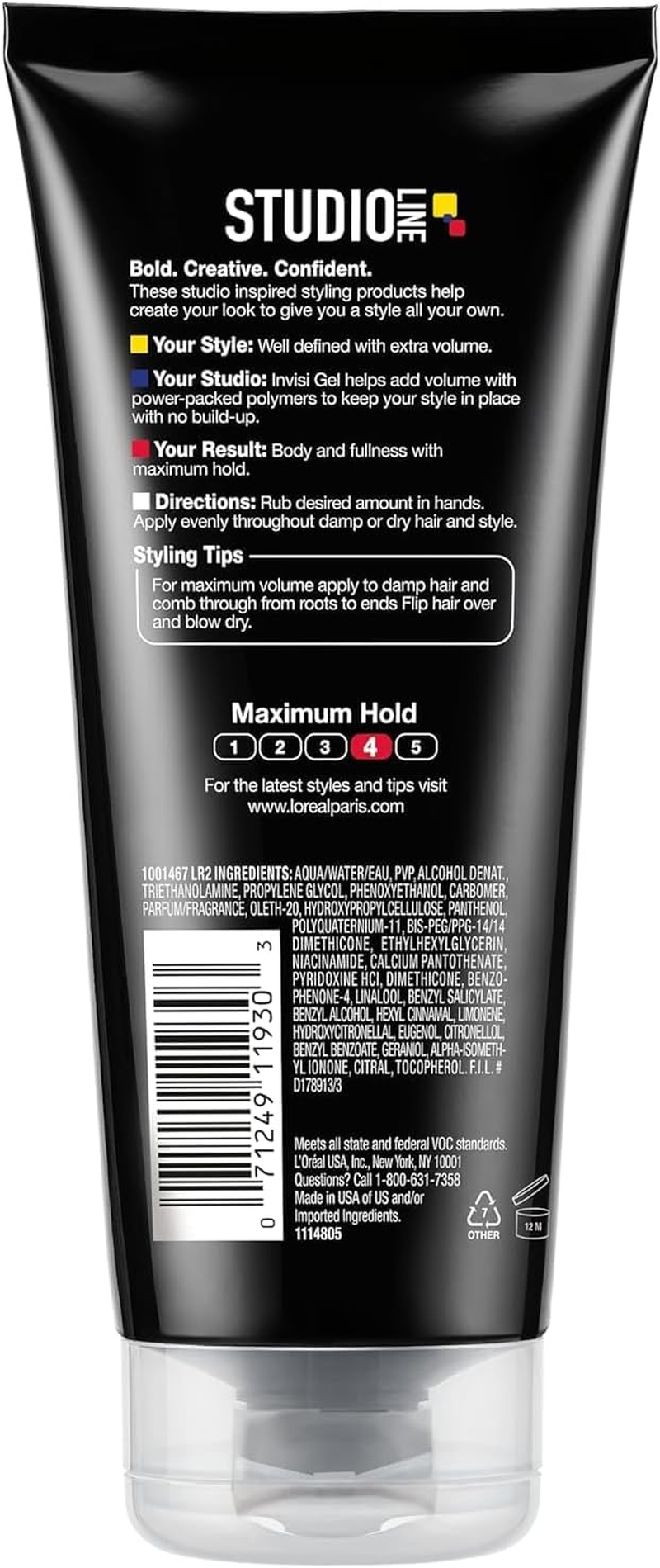 L'Oreal Paris Studio Line INVISI Gel, Strong Hold 6.80 Oz (Packs of 3) image number 3