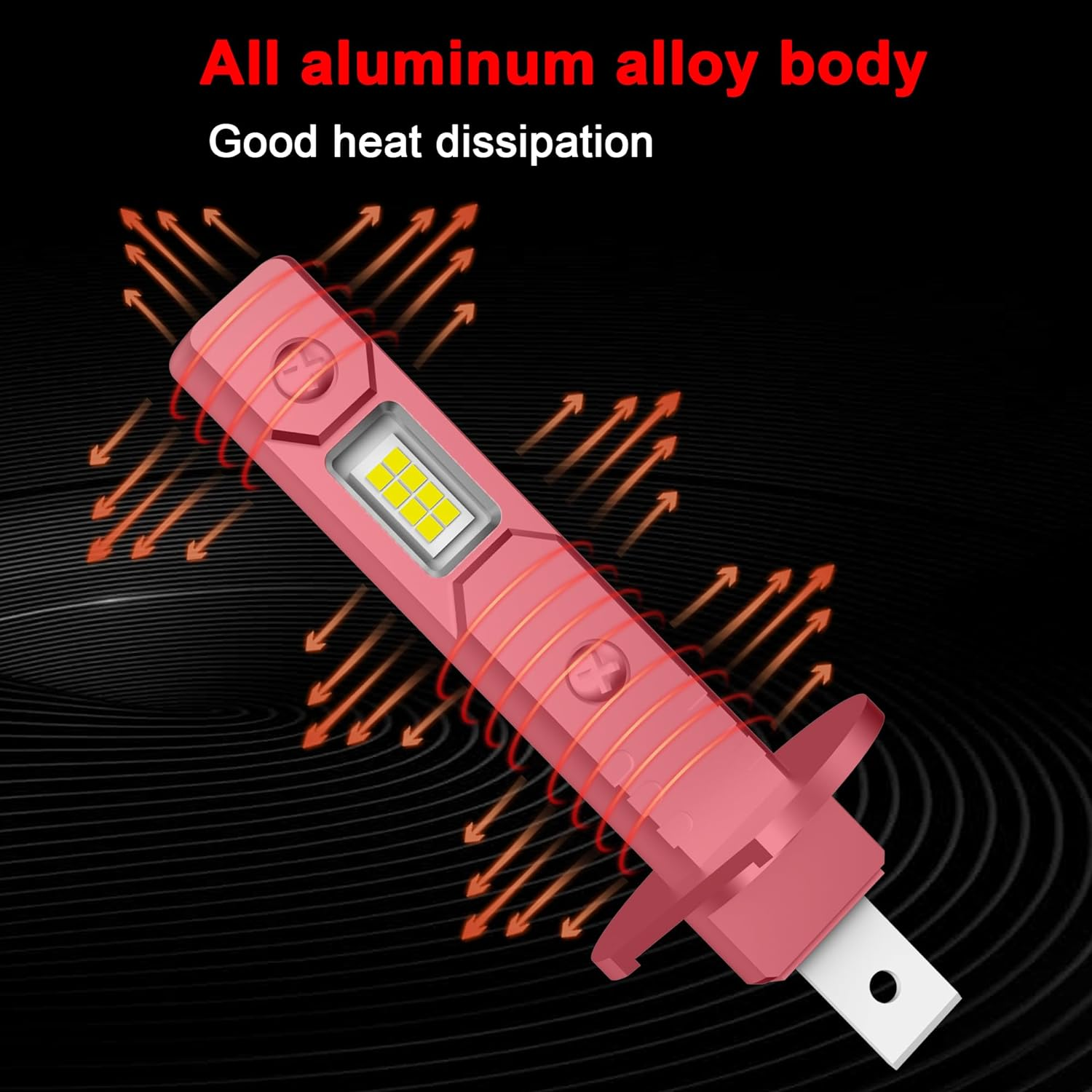 H1 LED Headlight Fog Light Bulbs High Beam, 6000K Xenon White 300% Brightness, 1:1 Mini Size No Adapter Required Replacement 12V Plug and Play, Pack of 2 image number 5