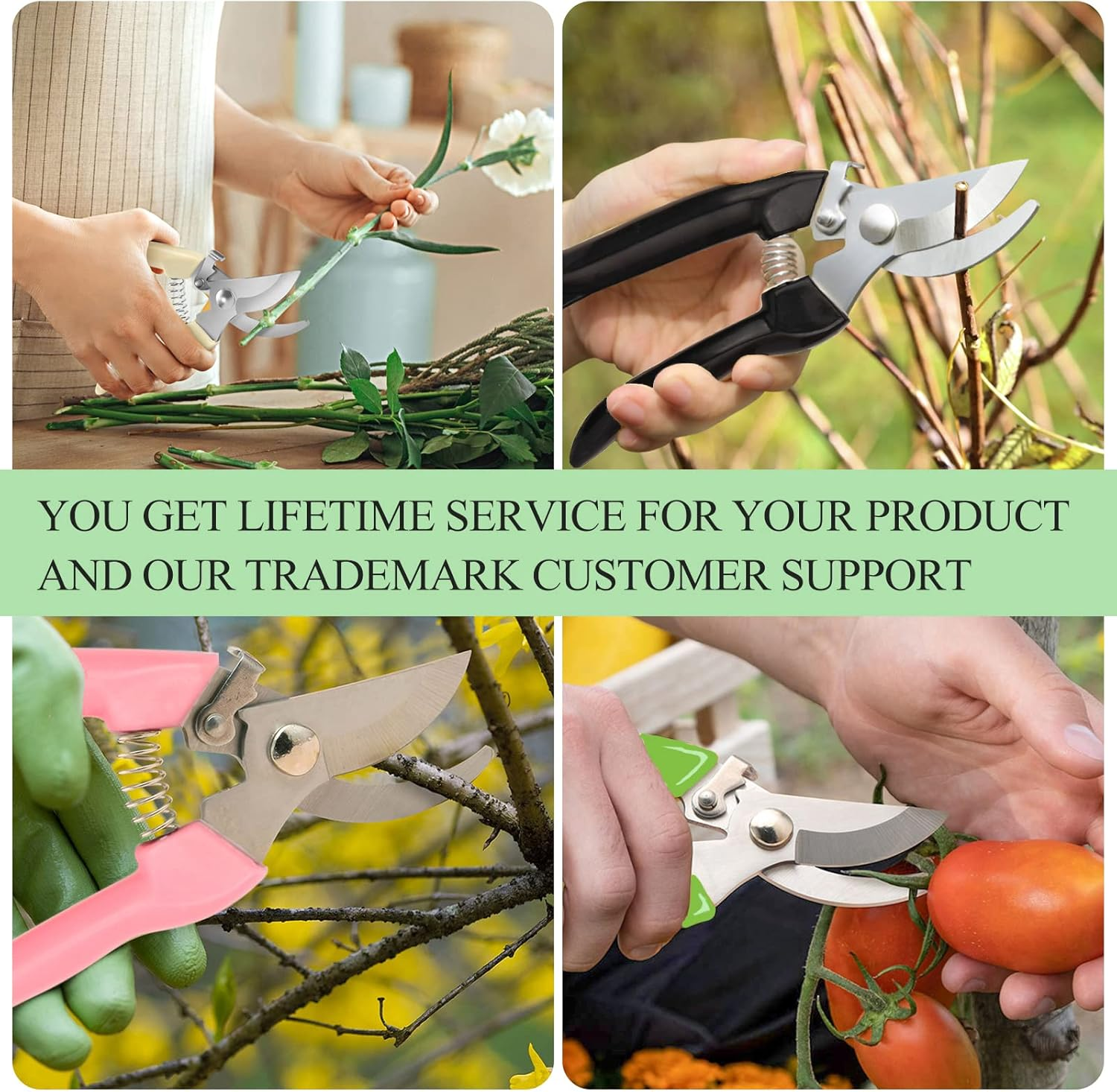 Premium Garden Shears, Meperez Pruning Scissors Gardening Tools, Pruners for Flower, Bushes, Rose and Fruit Tree, Use for Florist, Yard and Orchard the Plant Clippers, Sharp Steel Anvil Snips image number 4