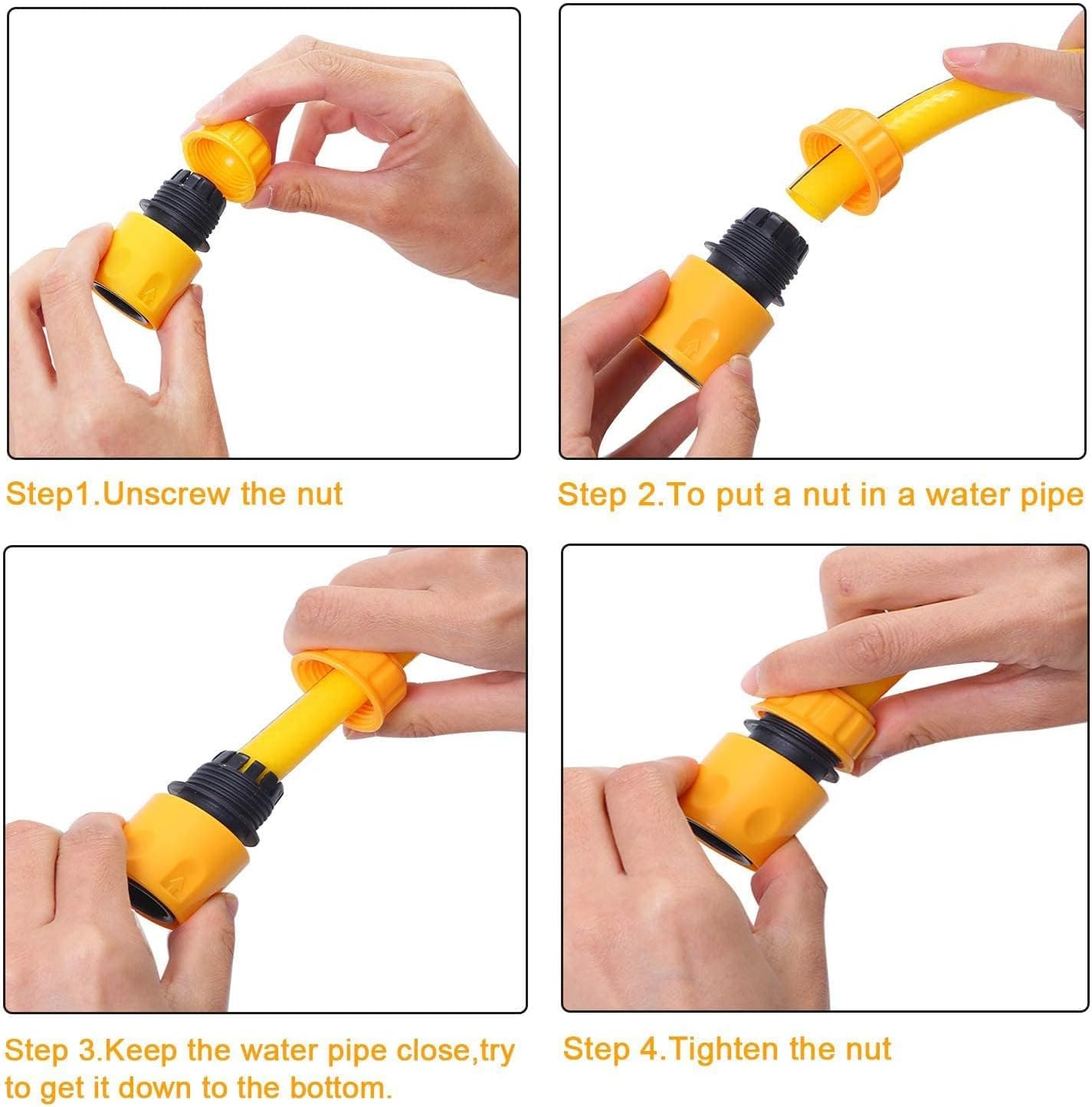 MLUOTALY Garden Hose Quick Connector Kit for 3/4 Inch or 1/2 Inch Hose, Plastic Water Hose Fittings Male and Female Connectors Hose Adapters with Rubber Washer (#03) image number 1