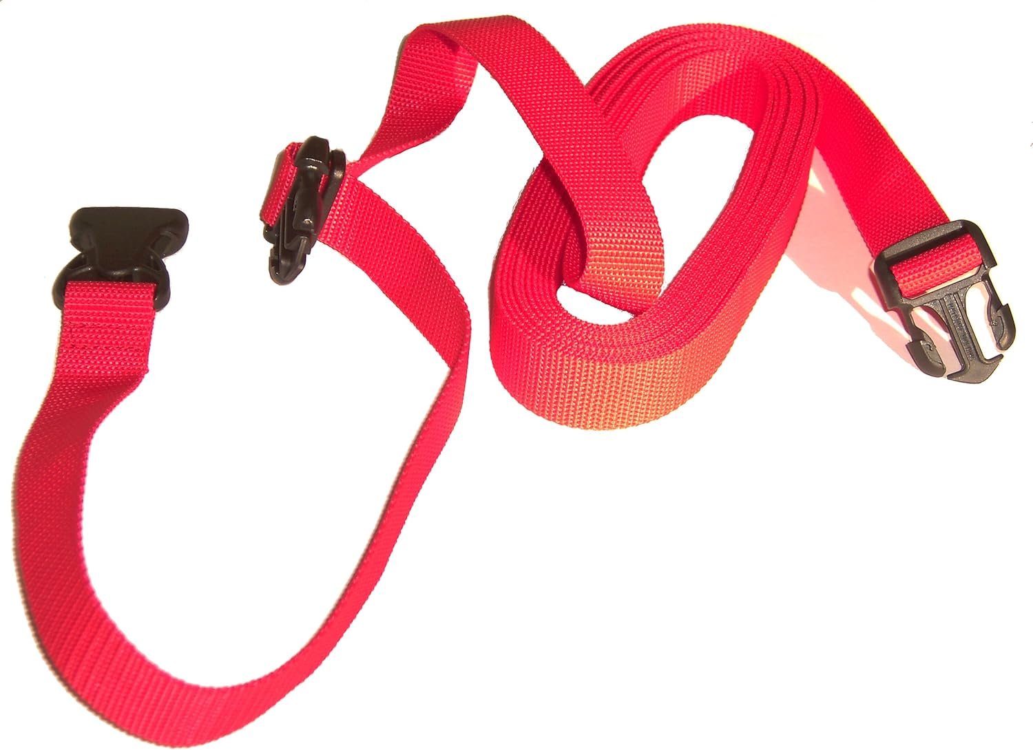 DOGS and MORE - Extension for the Basic Recall Lead with L&Atilde;-SBARER Hand Loop - Extension 5 Metres (Red; 25 Mm Wide) / Search Lead/Field Lead