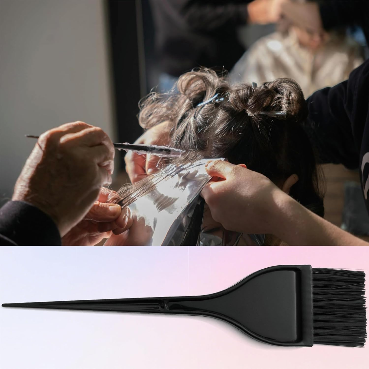 Pre Punched Holes Silicone Highlighting Cap Hair Color Kit Professional Reusable Highlighting Cap with Hook Brushes Set Salon Hairdressing Dyeing Staining Tools for Women Men image number 4