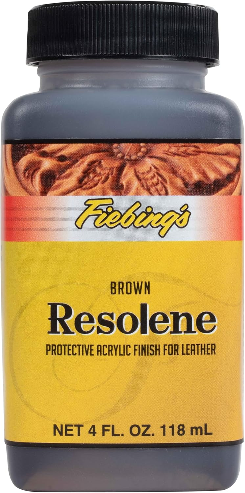 Fiebing'S Acrylic Resolene (4 Oz) - Protective Acrylic Leather Finisher - Glossy Finish Top Coat for Dyed & Polished Leathercraft - Flexible, Durable, Water Resistant for Boots, Couch, Purse, Neutral,