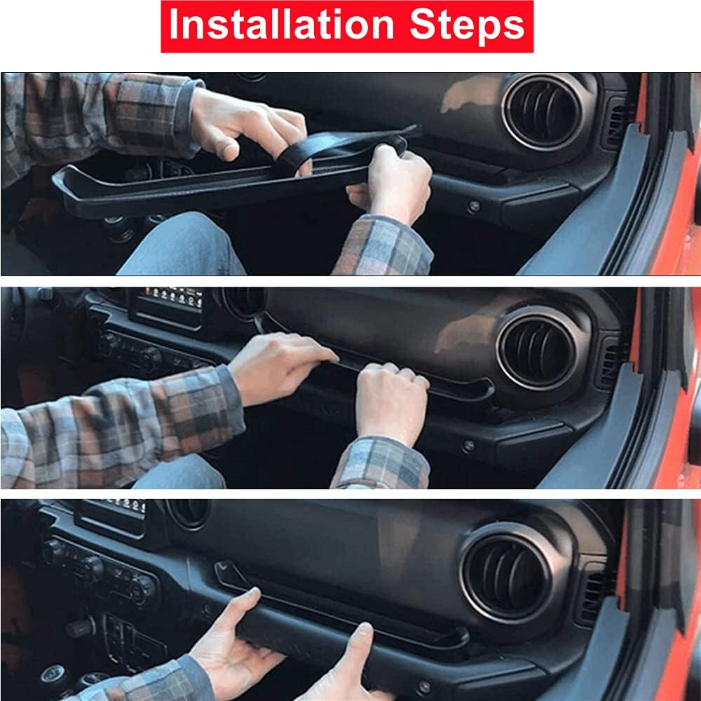 Jeep Wrangler JL Grab Tray Passenger Organizer Storage Compartment Tray Organizer Grab Handle Box Compatible with 2018-2021 Jeep Wrangler JL JLU &2020 Jeep Gladiator JT, Interior Accessories