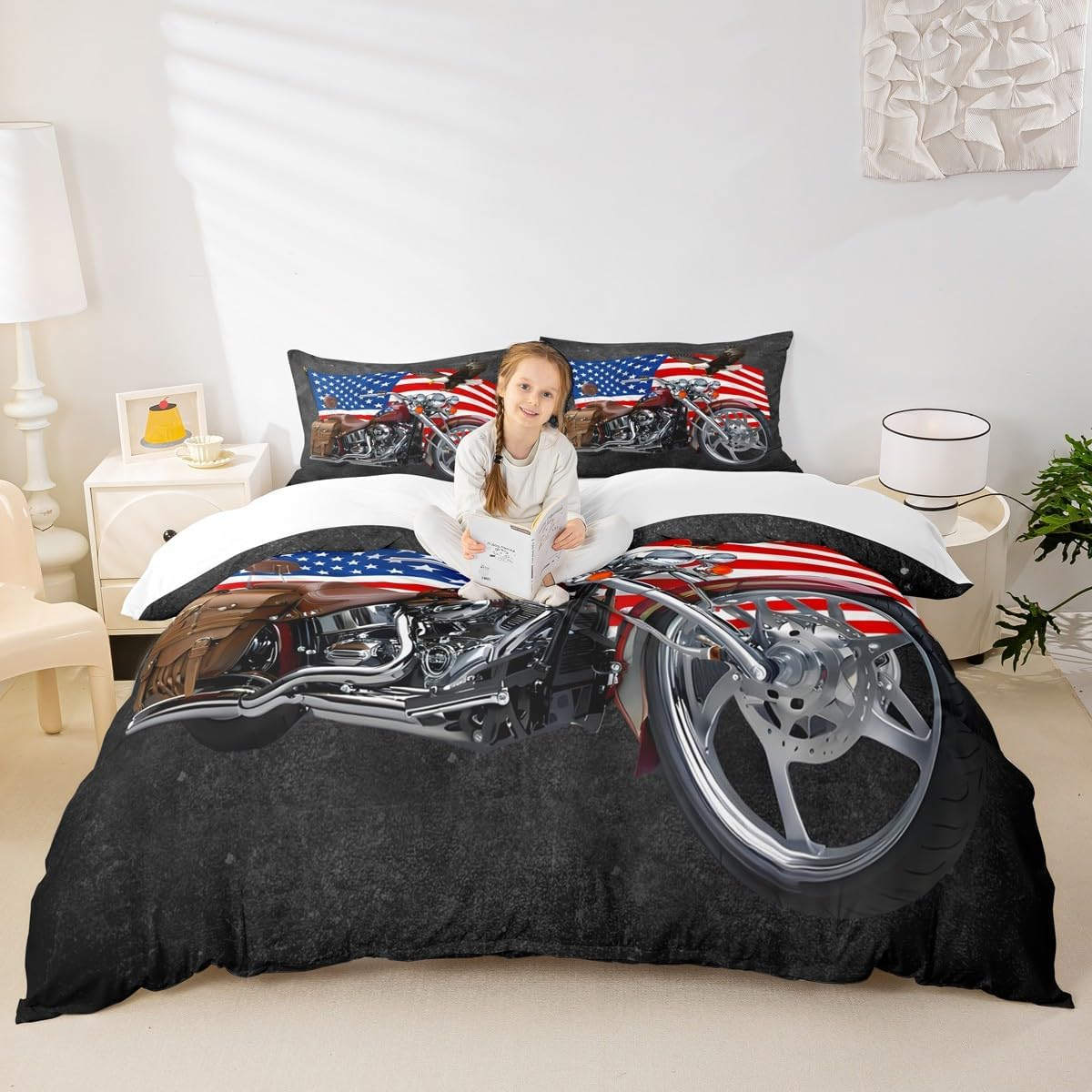 Dog Paw Print Duvet Cover Set Queen Size,Bone Pattern Bedding Set 3Pcs for Kids Teens Girls Boys Room Decor, Pet Animal Comforter Cover Cartoon Quilt Cover with 2 Pillowcases