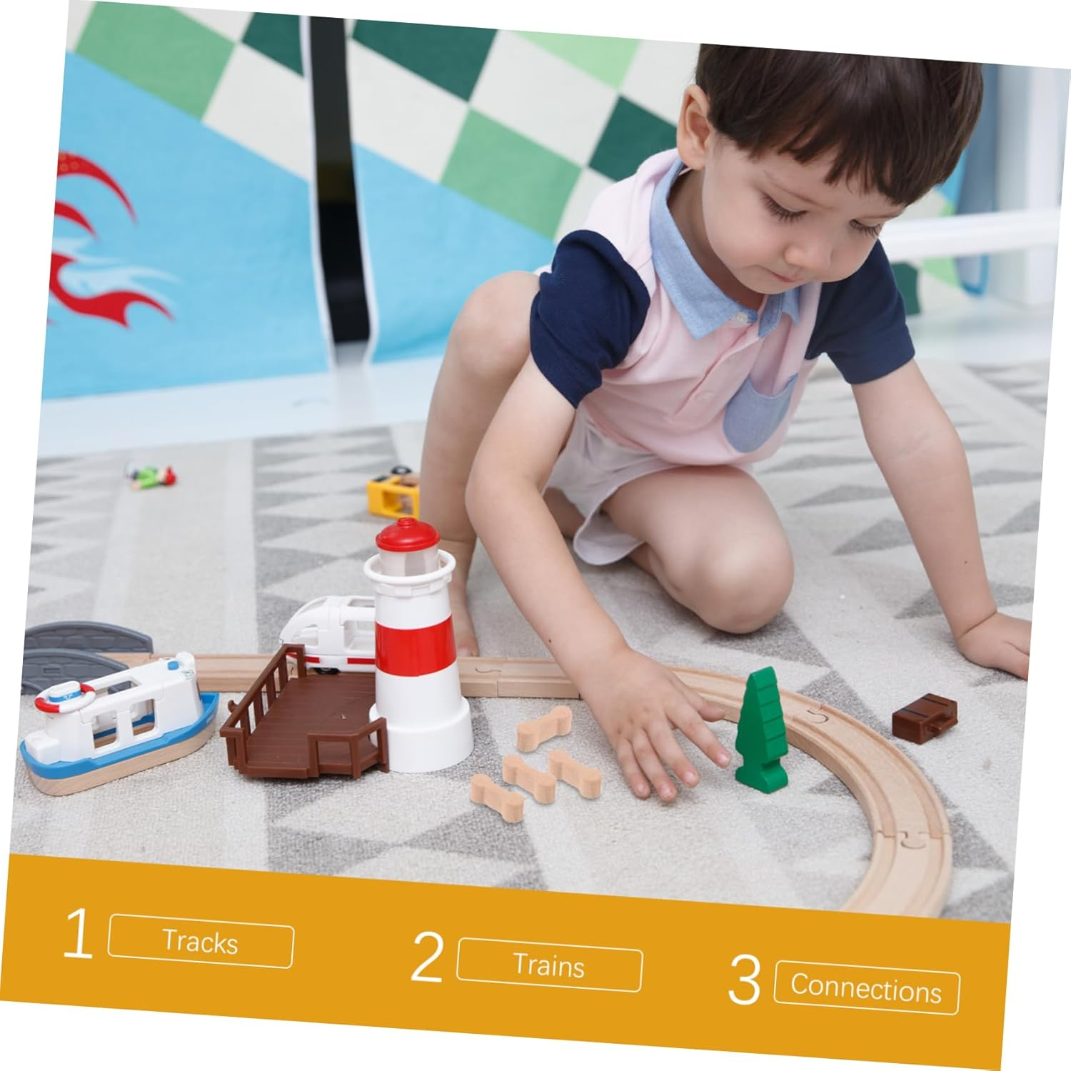 NAMOARLY 10Pcs Wooden Train Tracks Connectors Track Connectors Wooden Train Connectors Adapters image number 2