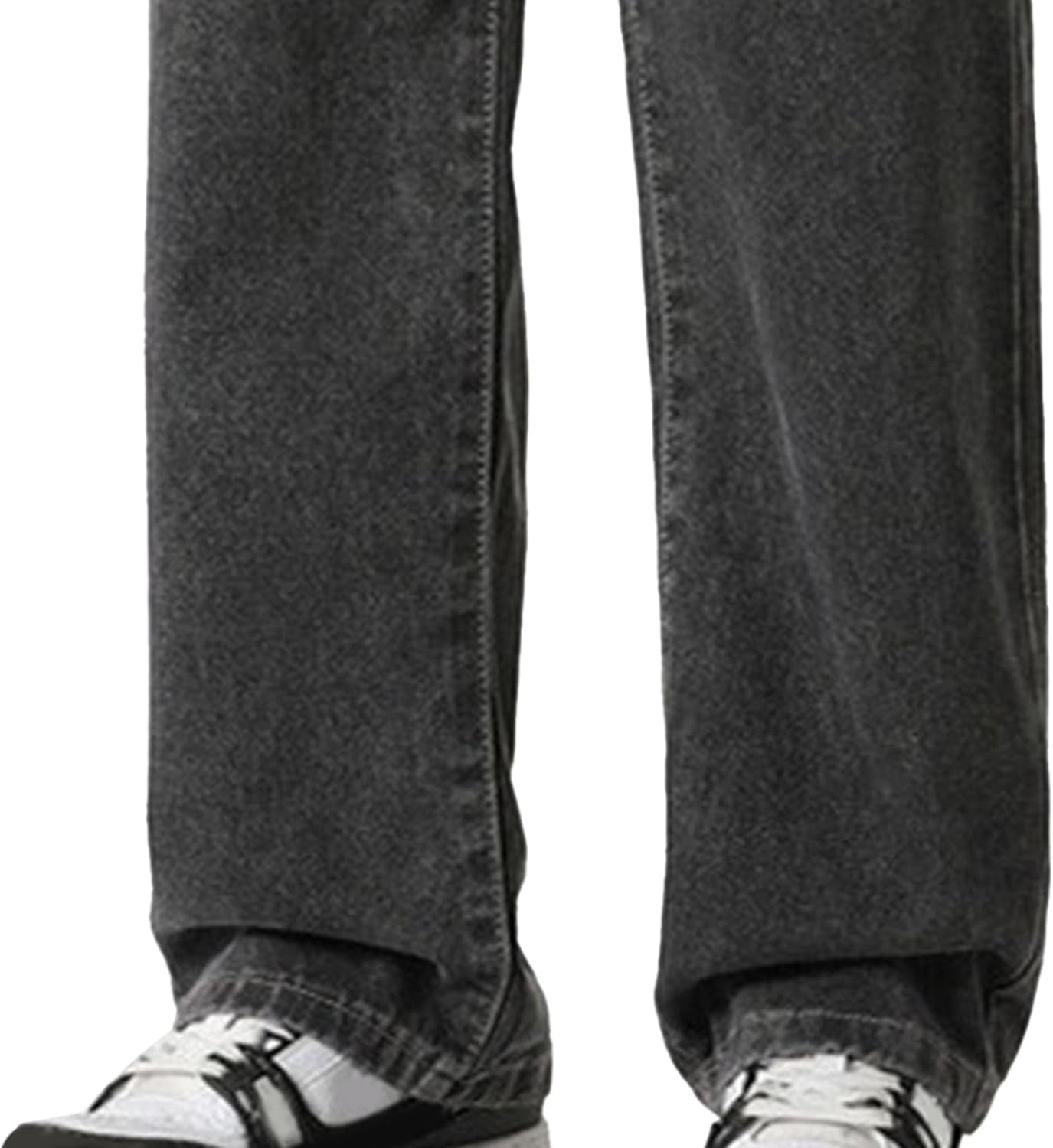 Men'S Straight Jeans Baggy Hip Hop Skater Jeans Denim Jeans Casual Vintage Thicken Trouser, Black 2, M image number 3