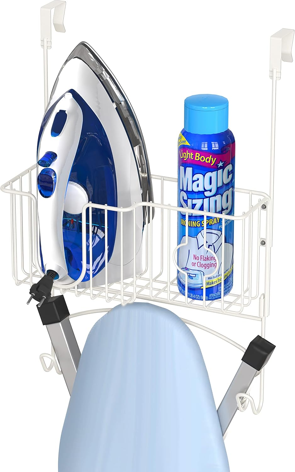 Simple Houseware Wall Mount Ironing Board Holder over the Door Hanger, White image number 4