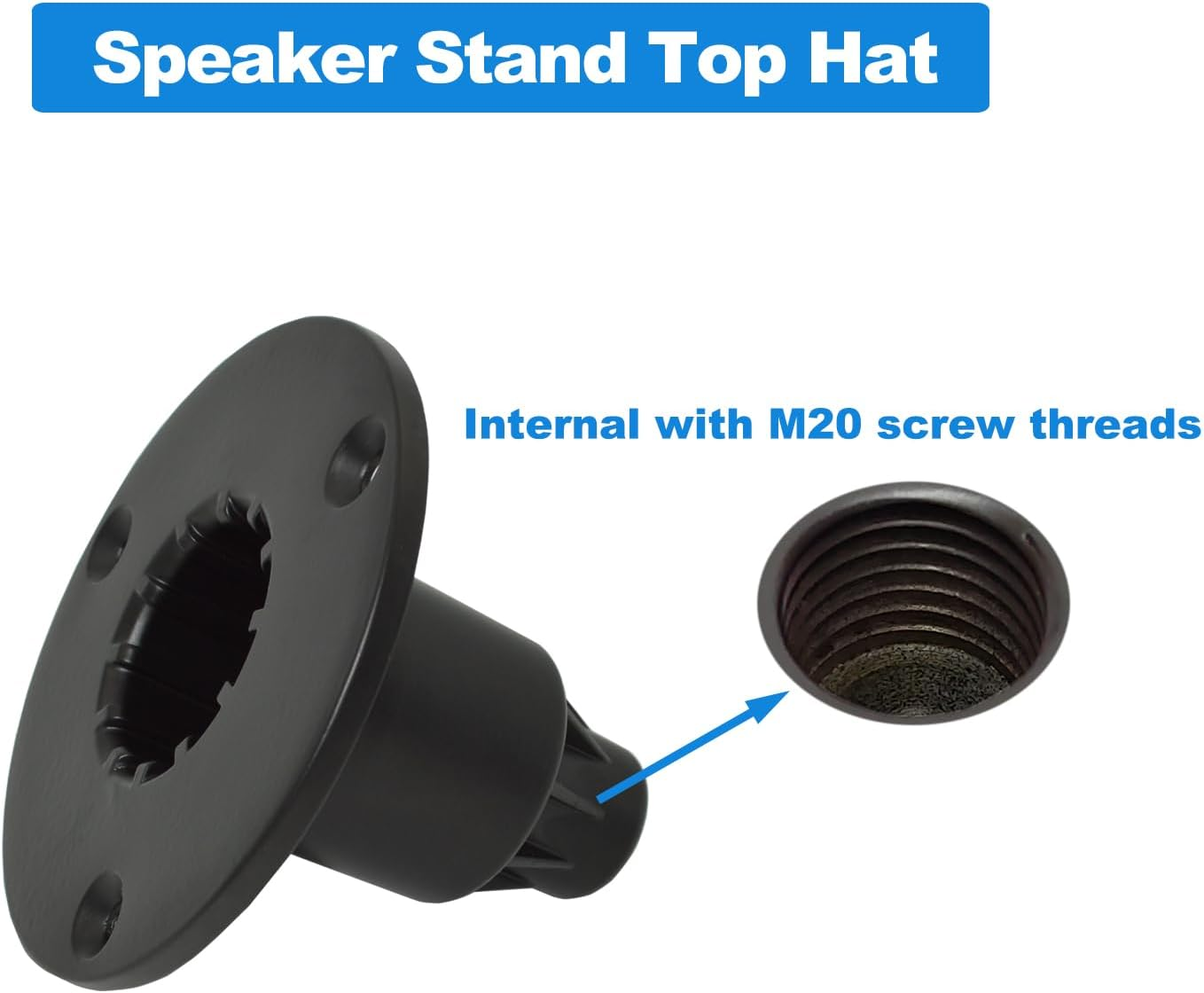 Howonder Speaker Stand Top Hat,Metal Speaker Cabinet Pole Mount,Pa/Dj Tripod Speaker Stand Mounts Adapters Mm (2 Packs Black) image number 6