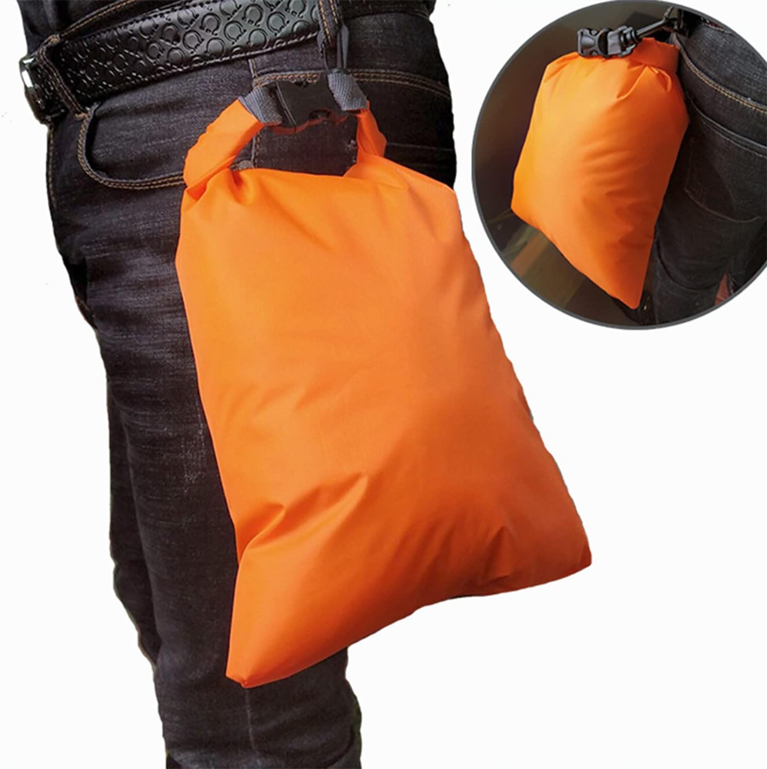 6 PCS Dry Bags Waterproof Dry Bag Set Dry Sack Small Dry Bags Rucksack Liner Black and Multi-Color Canoe Bags Water Resistance for Camping Hiking Backpacking Kayaking Home Storage, Multi-Color, - Black image number 7