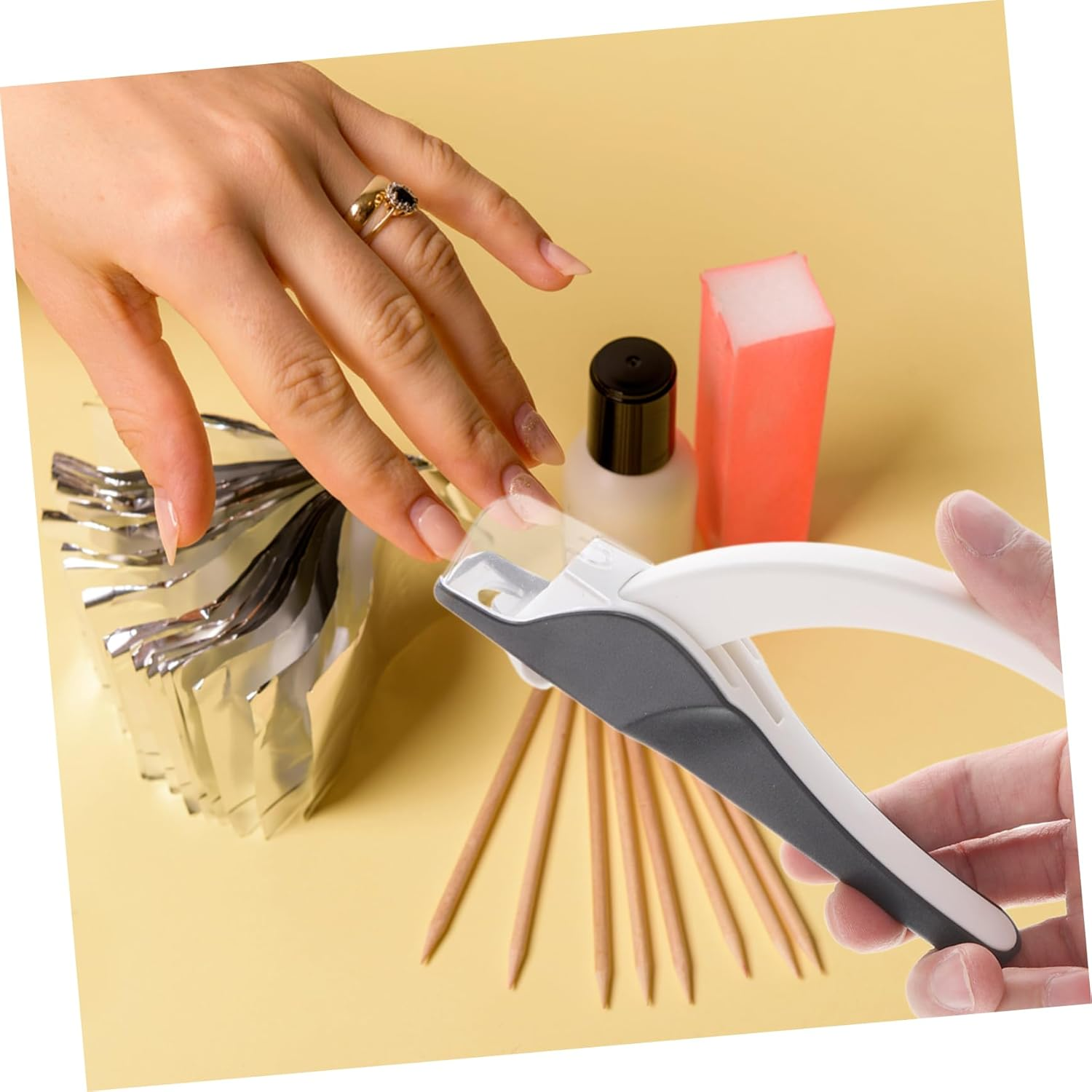 LIFKOME Manicure Shaped Nail Clipper with Non Slip Matte Handle Ergonomic Nail Trimmer Precision Trimming Tool and Clean Workspace image number 4