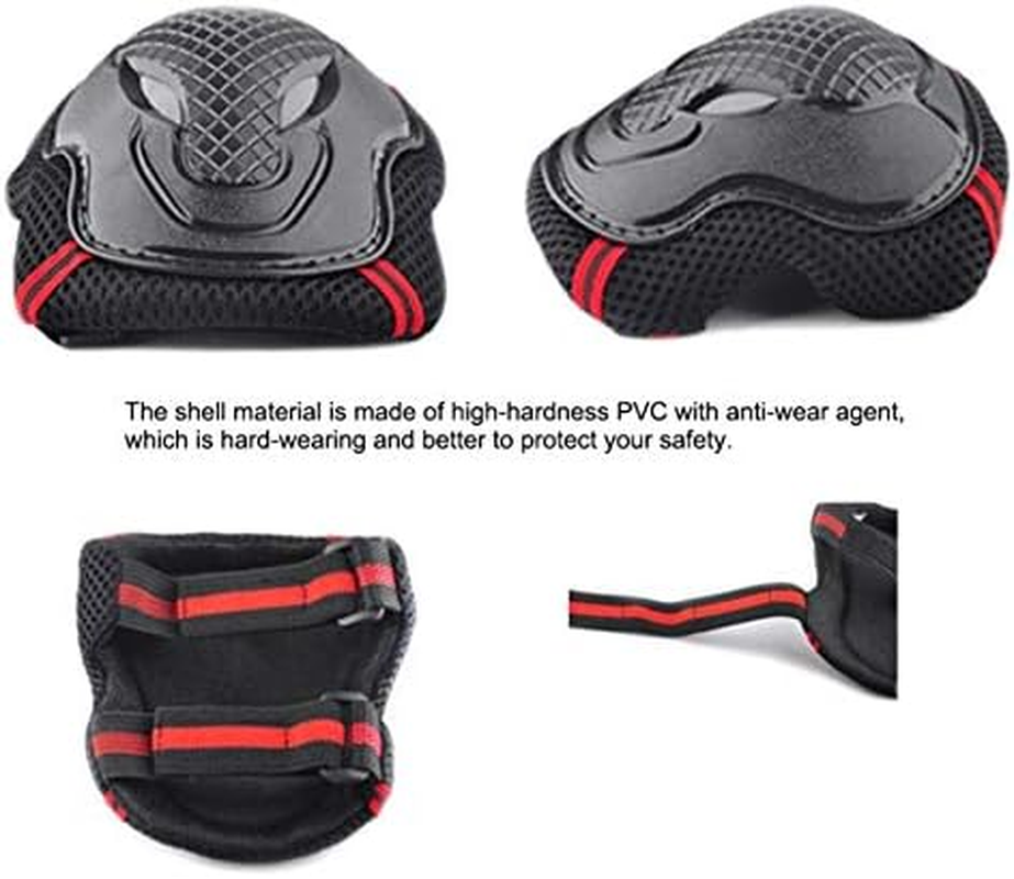 6 Pcs Skating Protection Equipment Set Elbow Pads Bike Skate Knee Pad Adults Kid Skate Gear 3 Pack Protective Gear image number 3