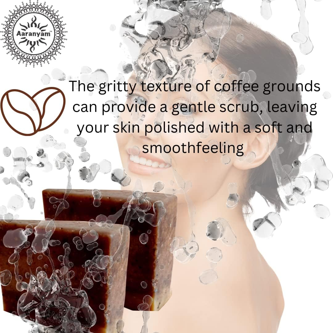 Aaranyam Handmade Soap Coffee Soap -100 Gms Each (Pack of 4) Natural Bath Soap for Men - Exfoliating Skin Shine Soap image number 1