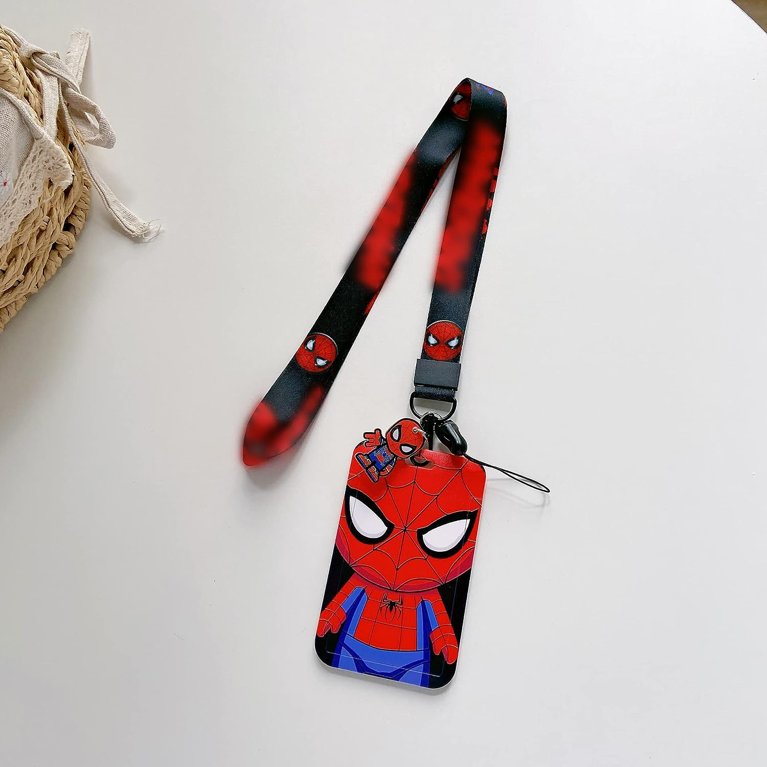 Superhero Spider Anime Lanyard with ID Card Badge Holder Classic Movie Fans Anime Wristlet Lanyards for Keys Keychain Accessories image number 2