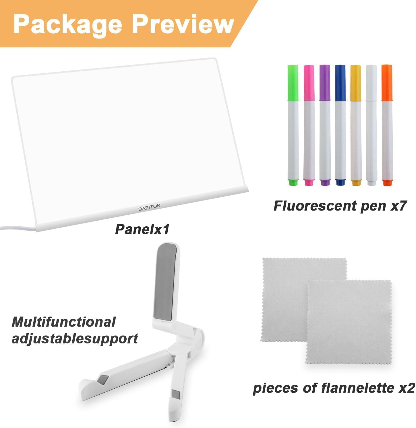 XILIYAI LED Note Board with Colors,Drawing Board, with Adjustable Stand,Rewritable Illuminated Acrylic Notepad- Includes 7 Color Pens- Ideal for Office, School, Home & Kids(11.81Inx7.87In)