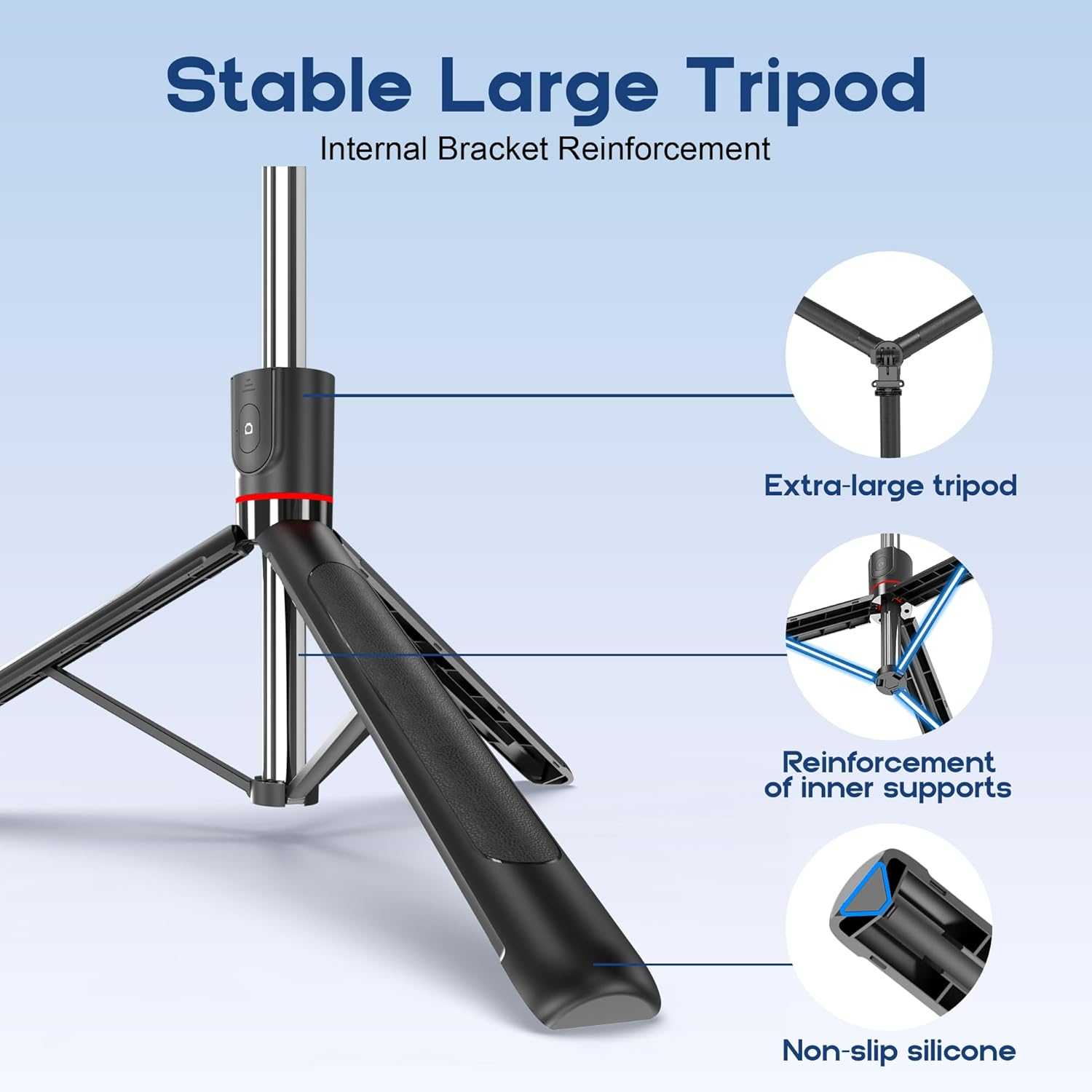 TUXOIUBA Selfie Stick Travel Tripod for Cell Phone with Remote Control and Phone Holder, 170Cm Extendable Selfie Stick for Iphone, Iphone Tripod for Selfie/Video Recording/Photo/Live Stream/Vlog image number 2