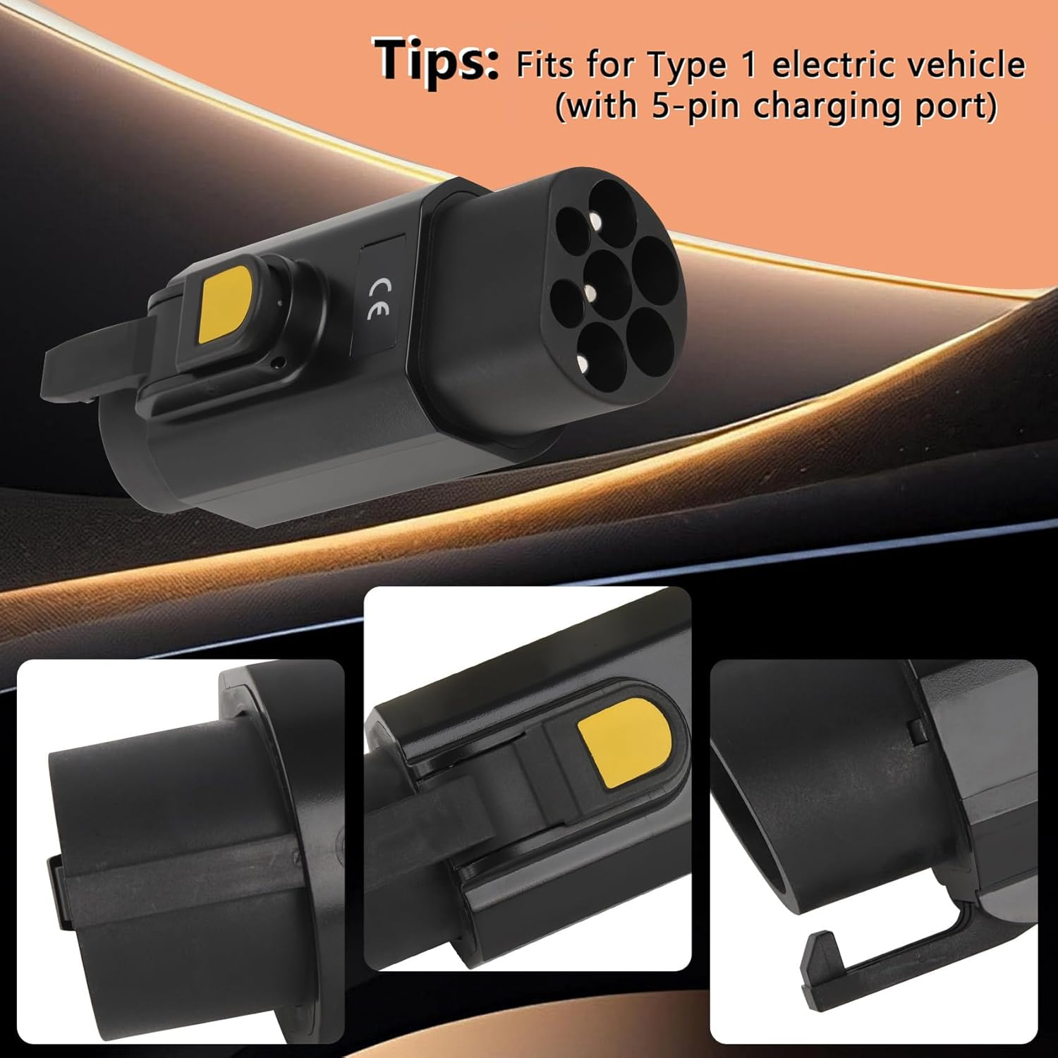 Jiacheng Type 2 to Type 1 EV Adapter (Male to Female), 32A EV Charging Cable Adapter Charger IEC 62196 to SAE J1772 for Electric Vehicles Converter Car Charger Adapter image number 1