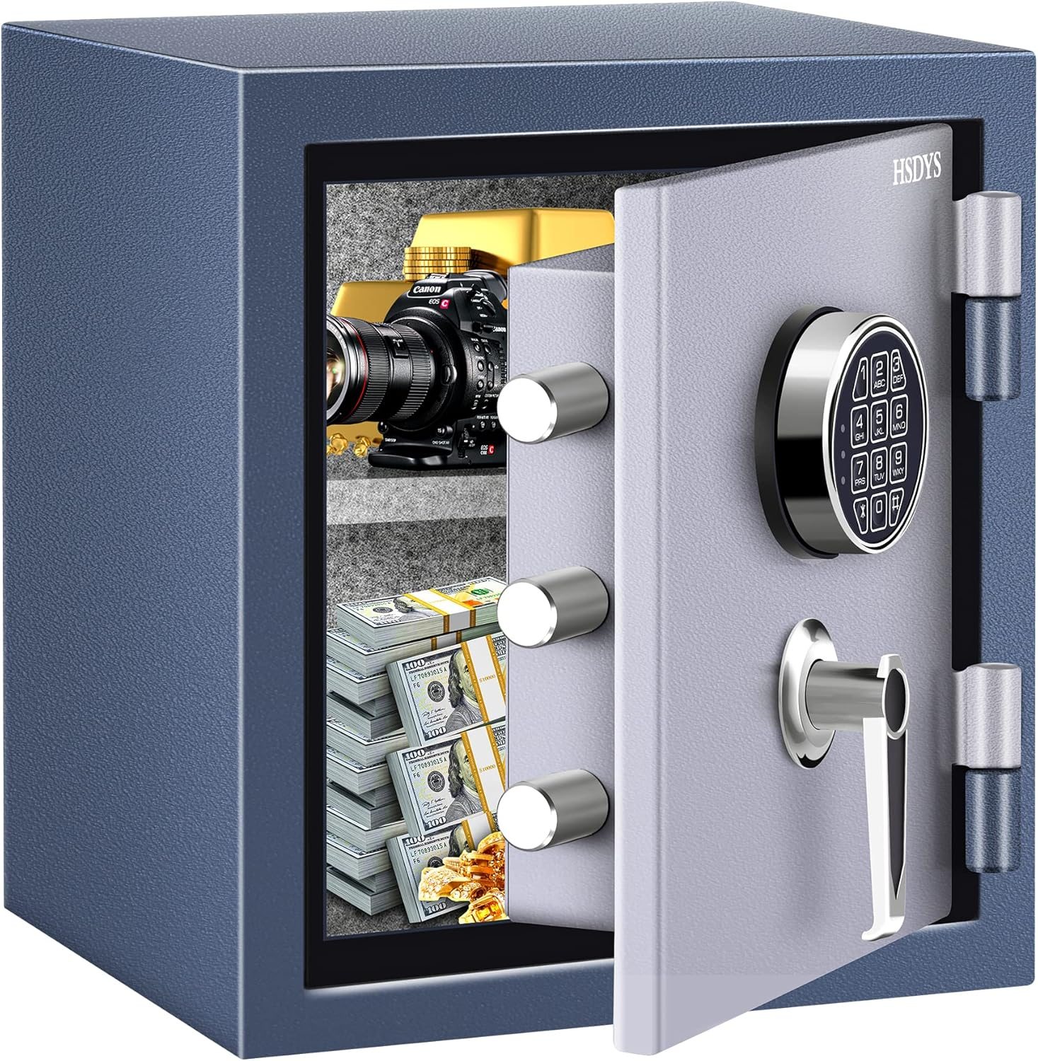 HSDYS Fireproof Safe Box 1.0 Cubic Feet,Security Safe with Digital Keypad and Key Lock, Home Safe Locker Box for Storing Documents,Jewelry,Money 36&times;31&times;40CM image number 3