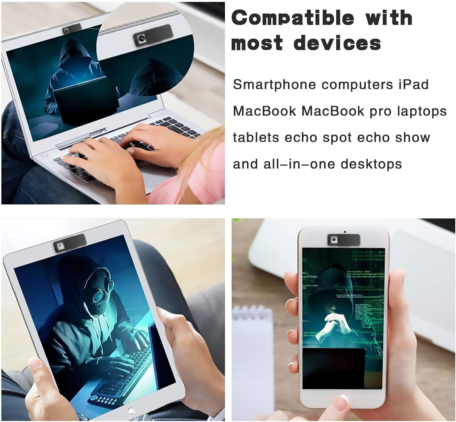 Laptop Camera Cover Slide (3 Pack), Webcam Privacy Protector for Computer, Laptop, Ipad with Ultra Thin Slide Open Design - Yosten image number 2