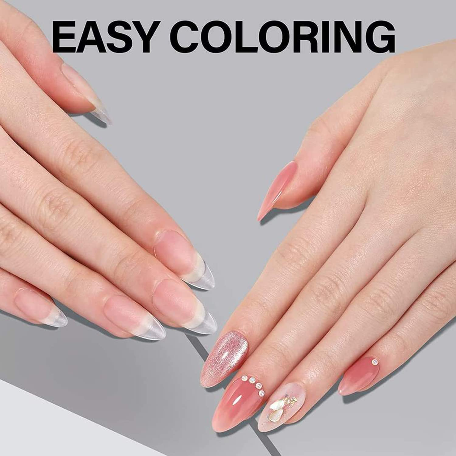 Tonjin 240 PCS Short Almond Matte Frosted Soft Gel Full Cover Nail Tips, 15 Sizes, No Trace, Easy to Apply, DIY Home Salon - Medium Almond 240Pcs image number 6