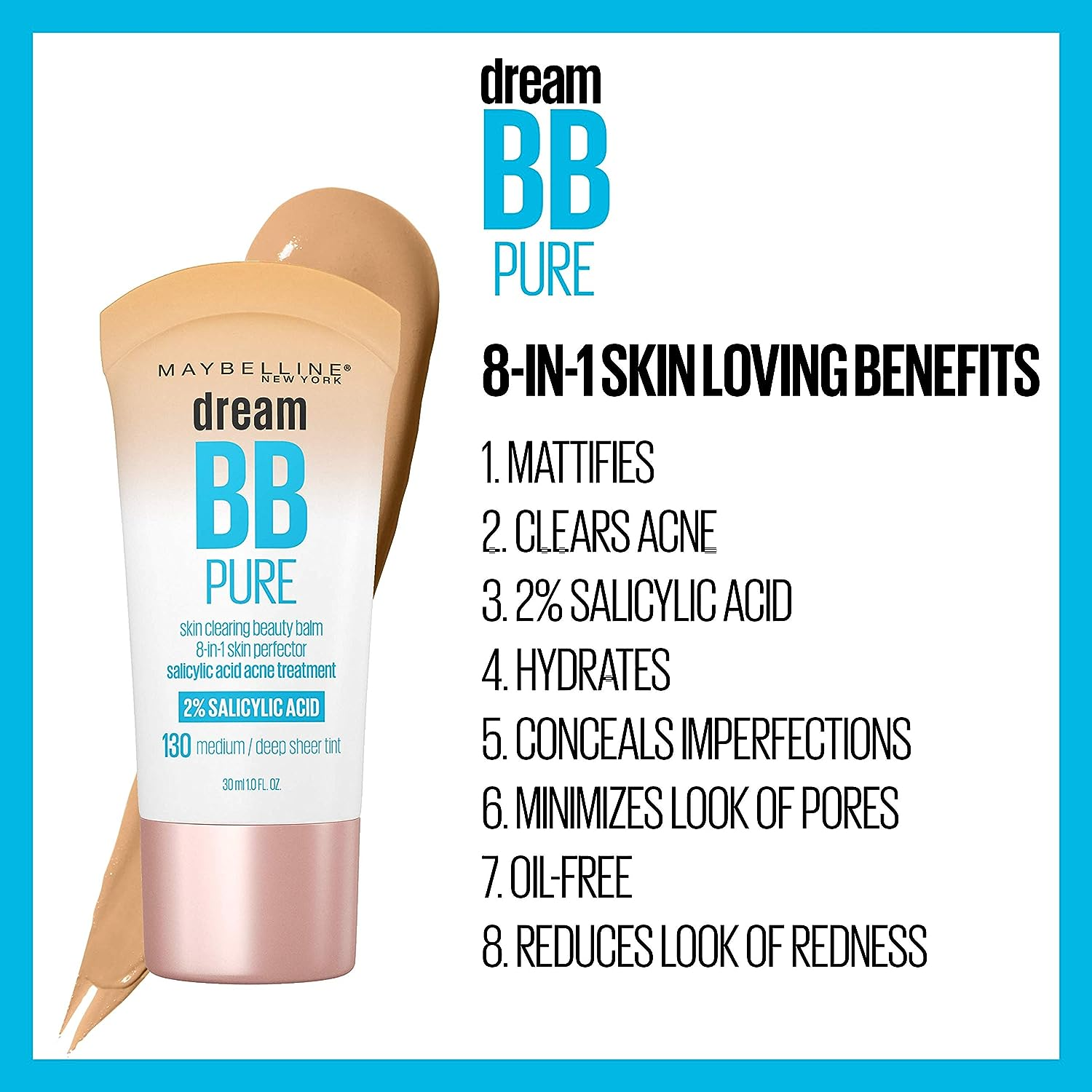 Maybelline Dream Pure BB Cream, Medium, 1 Fl. Oz. (Packaging May Vary) image number 2