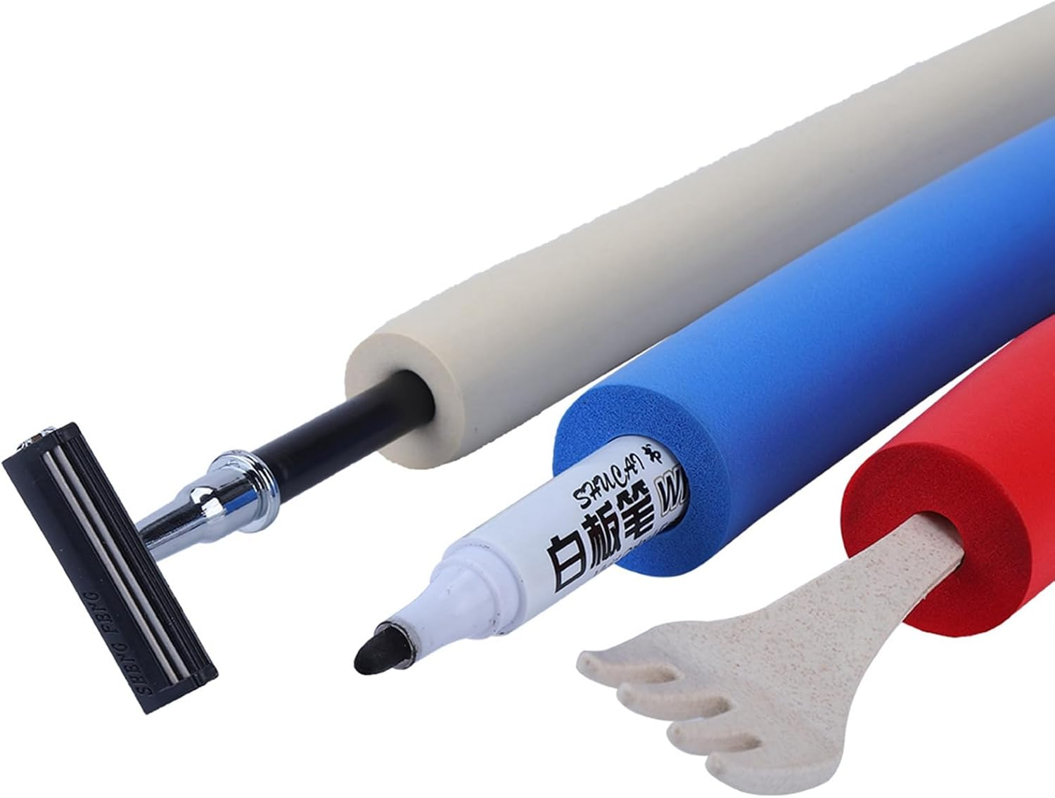 Foam Grip Tubing, Adaptive Utensils Grip Tubing, 3 Sizes, Built up Grip Aid for Utensils, Tools, Toothbrushes, Razors and Pens, for Elderly, Disabled, Arthritic, Handicapped image number 1