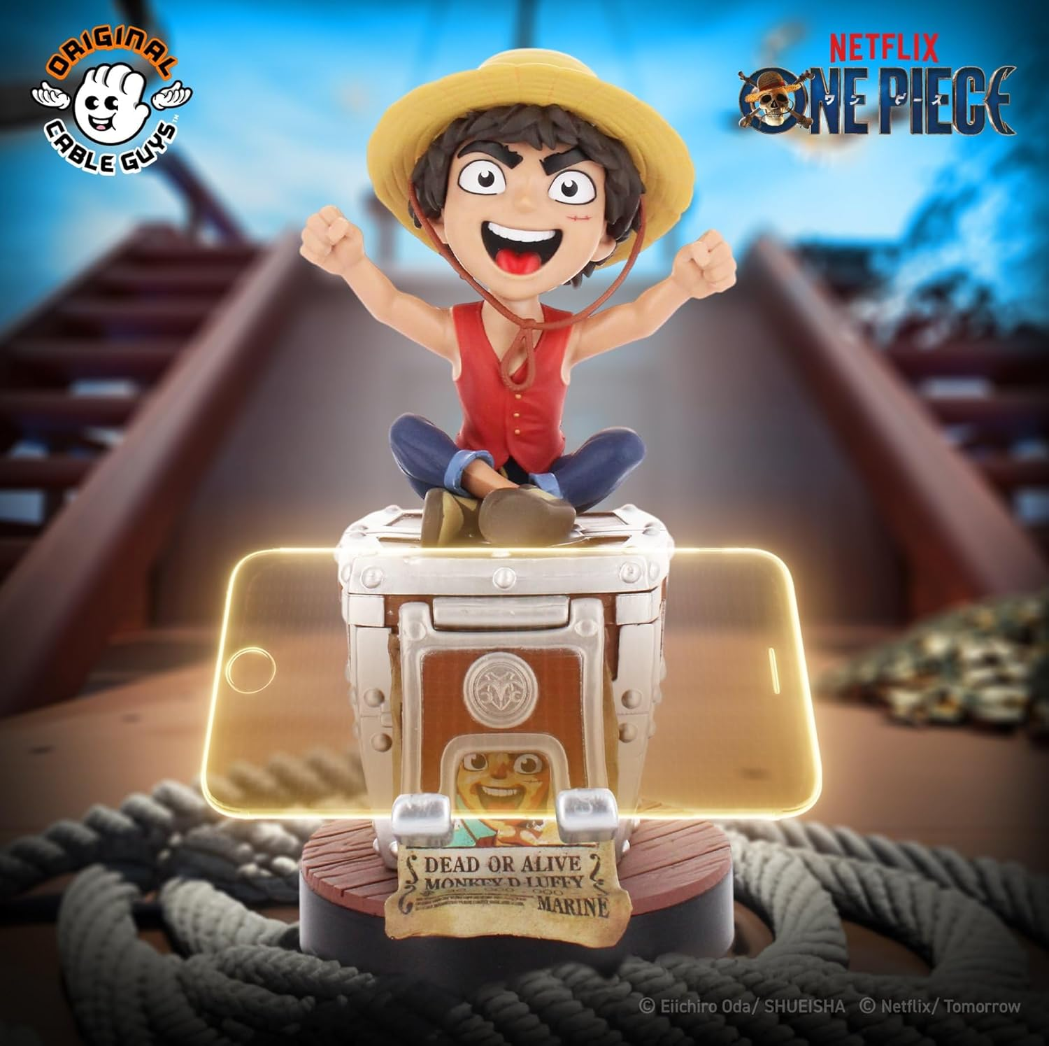 Cable Guys R.E.S.T - Netflix: Luffy 'Wanted Poster' Original Controller and Phone Holder (Xbox, Playstation, Nintendo Switch) & Phone (Iphone, Samsung, Google) image number 3