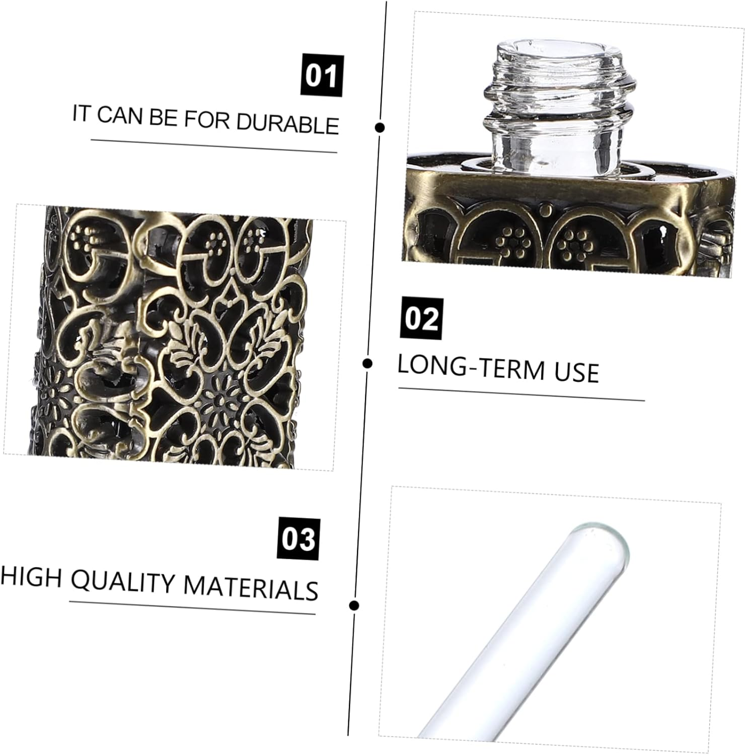 3Pcs Mini Perfume Travel Bottle Essential Oil Spray Container Decorative Empty Cosmetic Dispenser