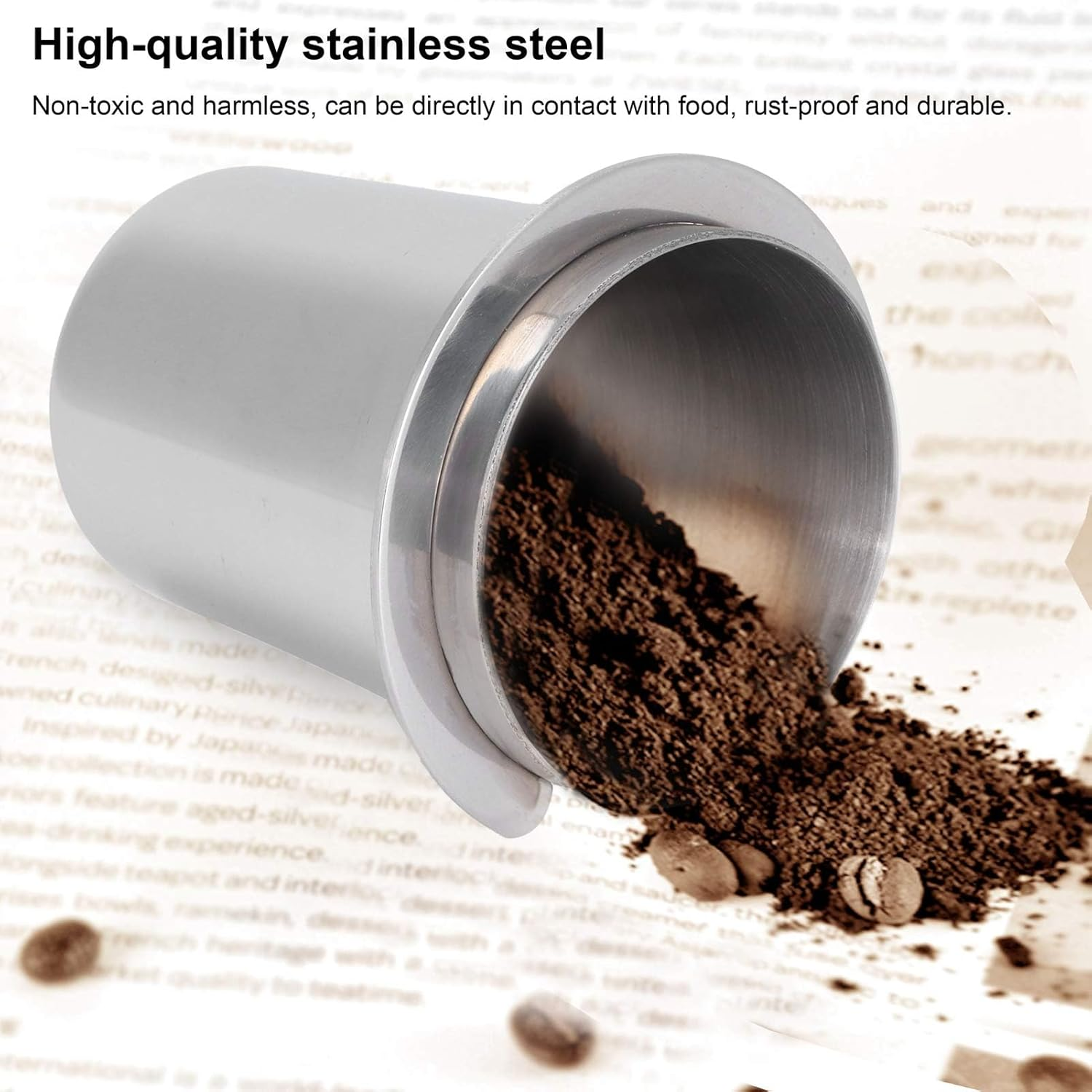 Coffee Dosing Cup 58Mm, Stainless Steel Espresso Dosing Cup Compatible with All 58Mm Portafilter, Coffee Grinder Powder Cup, Coffee Powder Feeder image number 1