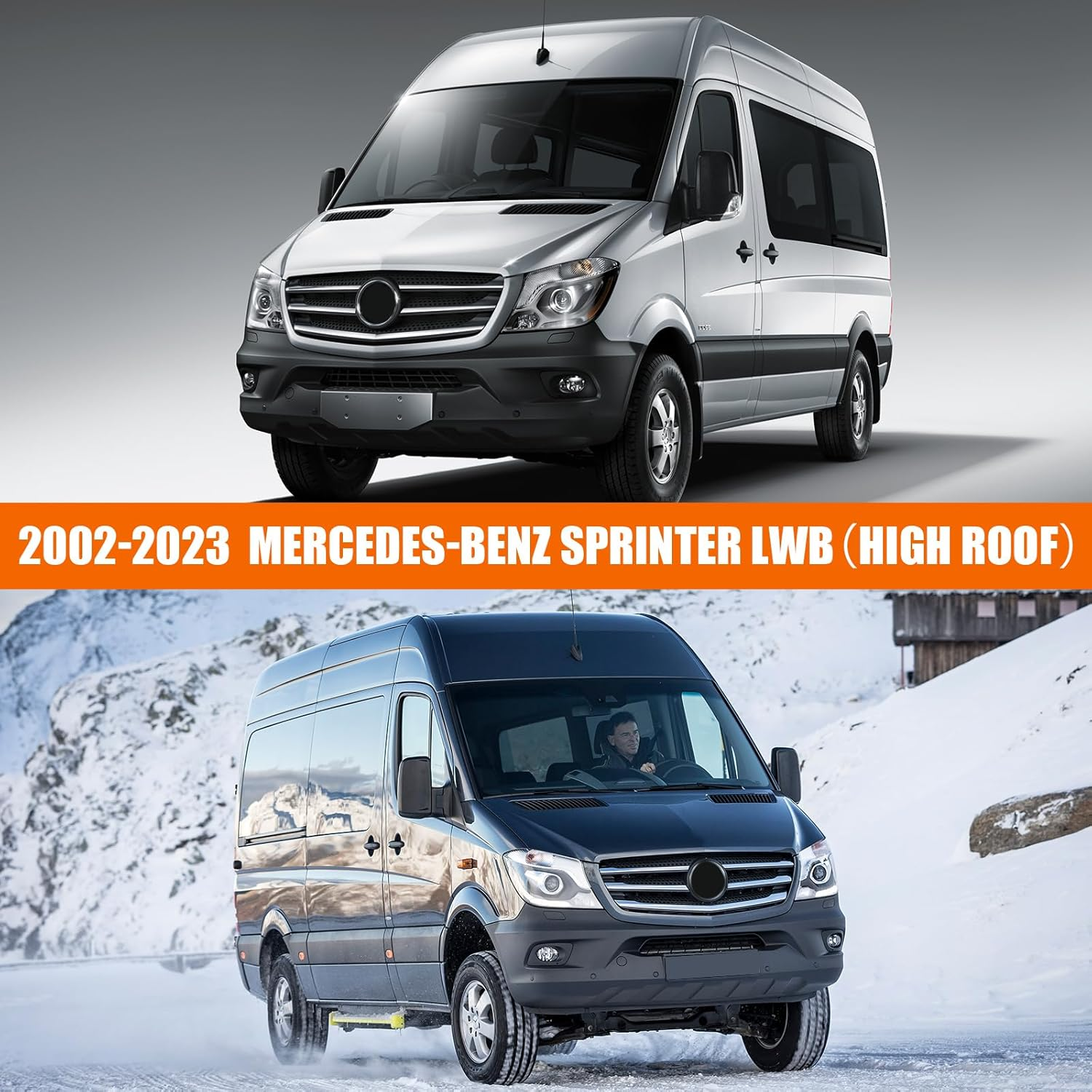 Gpaentsn Waterproof Class B RV High Top Van Cover for up to 24Ft (290 Inch) 2002-2023 LWB Sprinter Van, All Weather Protection Scratch, Dust, Snow Shield image number 3