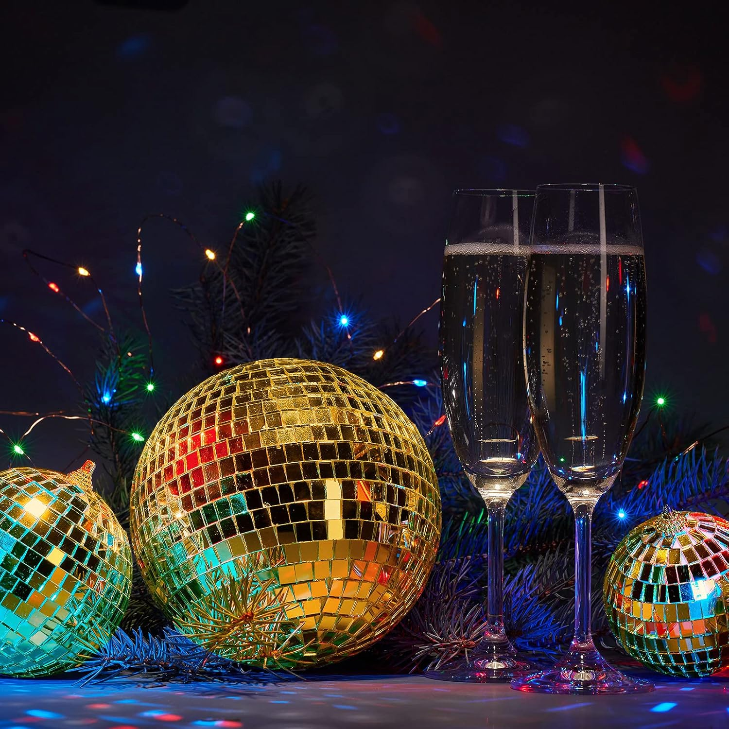 Geiserailie 3600 Gold Disco Ball Mirror Tiles, Self-Adhesive Real Glass Mosaic Tiles, DIY Craft & Decoration, Peel & Stick, Modern Style, 15 X 10 Cm / 5.9 X 3.9 Inch, 0.2 Inch Thick, 3600 Pieces image number 6