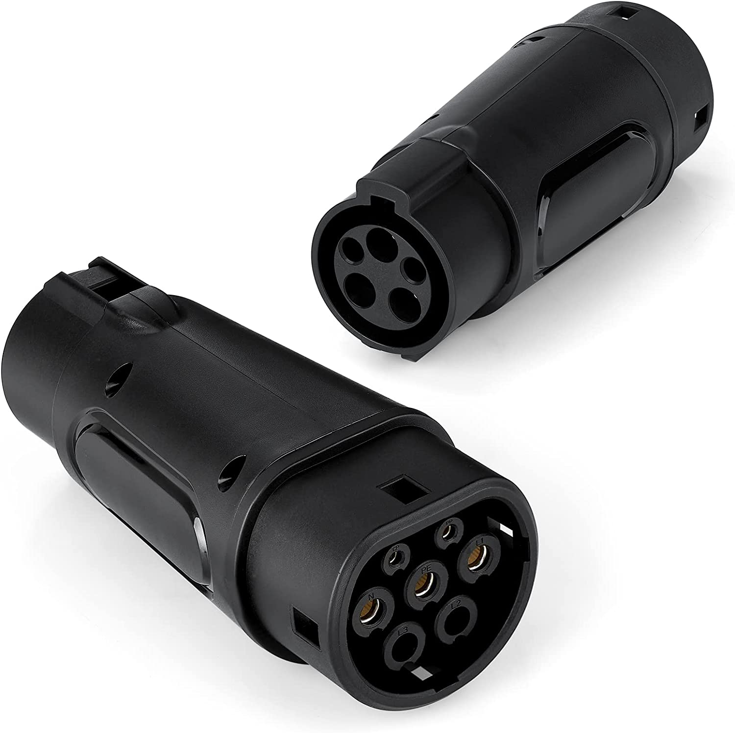 Type 1 to Type 2 Ev Charging Cable Car Charger Adapter - 32A 7.2 Kw Type 1 to Type 2 Adapter Charger Adapter - 1-Phase Black Connector with Dust Bag, Protective Case image number 5