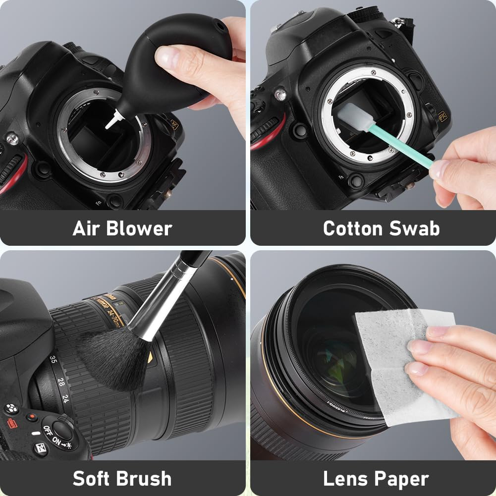 AYESY Professional Camera Cleaning Kit,Dslr Camera Cleaning Accessories with Storage Box,Rocket Air Blower,Lens Cleaning Pen,Microfiber Cloths,Lens Brush,Cleaner image number 6