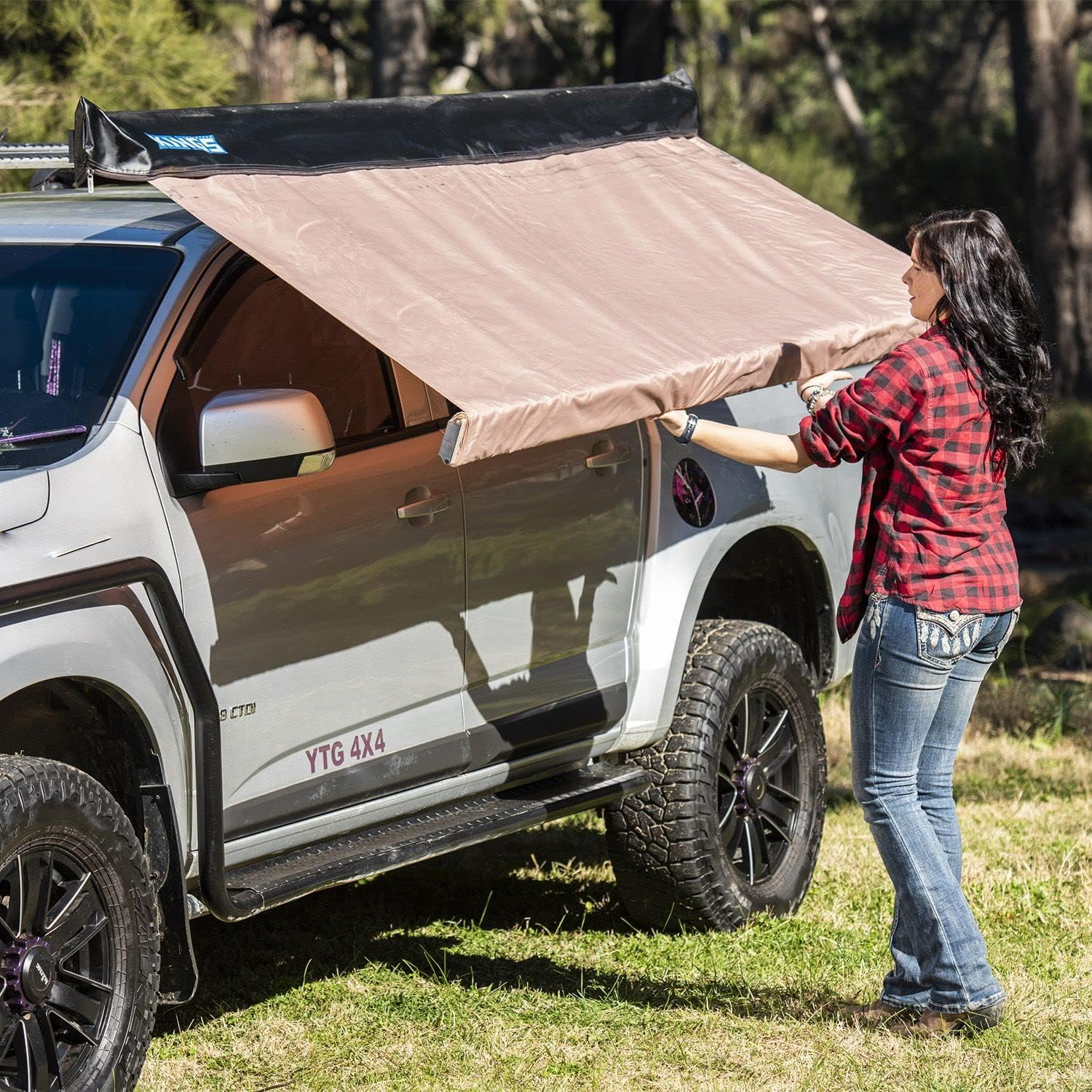 Adventure Kings Side Awning 2.5Mx2.5M Waterproof + Awning Mounting Brackets Pair image number 3