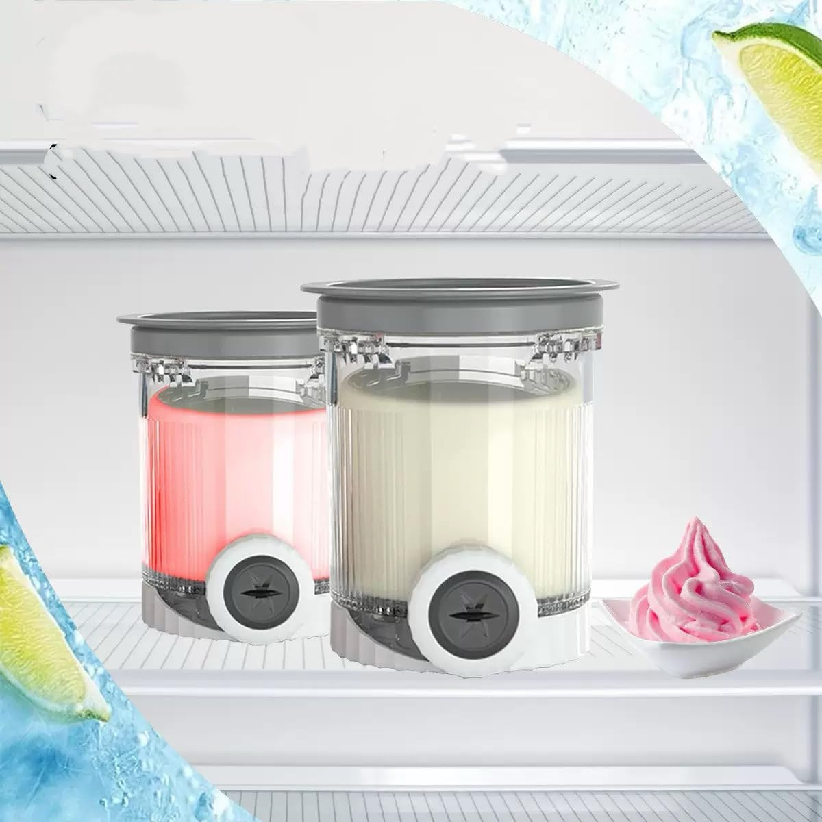 Ice Cream Tubs for Ninja Creami, Ice Cream Storage Cup for NC700 Series Swirl, Stackable Ice Cream Freezer Storage Tank, Reusable Icecream Pints Container for Kitchen Homemade Ice Cream (4Pcs) - 2Pcs image number 4