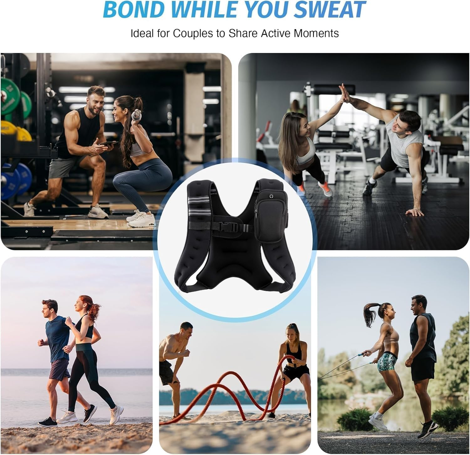 Weighted Vest, Weight Vest for Men Women，Exercise Weighted Vests with Reflective Stripe Adjustable Buckle,Exercise Weighted Vests for Running Training Workout Jogging Walking Gym Strength Training