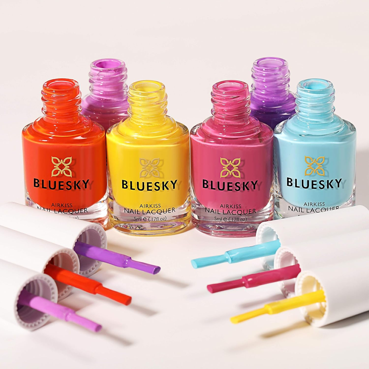 Bluesky Kids Nail Varnish Set for Girls and Boys, Peel off Non Toxic Water Based, 6 X 5Ml Colours, Hair Bow & Nail Stickers for Kids, Children&rsquo;S Nail Varnish Set image number 5