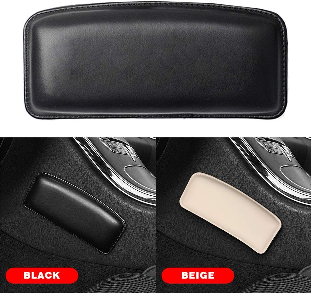 Car Knee Cushion, Leather Auto Center Console Elbow Leg Knee Pad,Leather Auto Center Console Elbow Leg Knees Pad,Thigh Support Comfort Pillow for Automotive Interior Accessories(Color:Black)