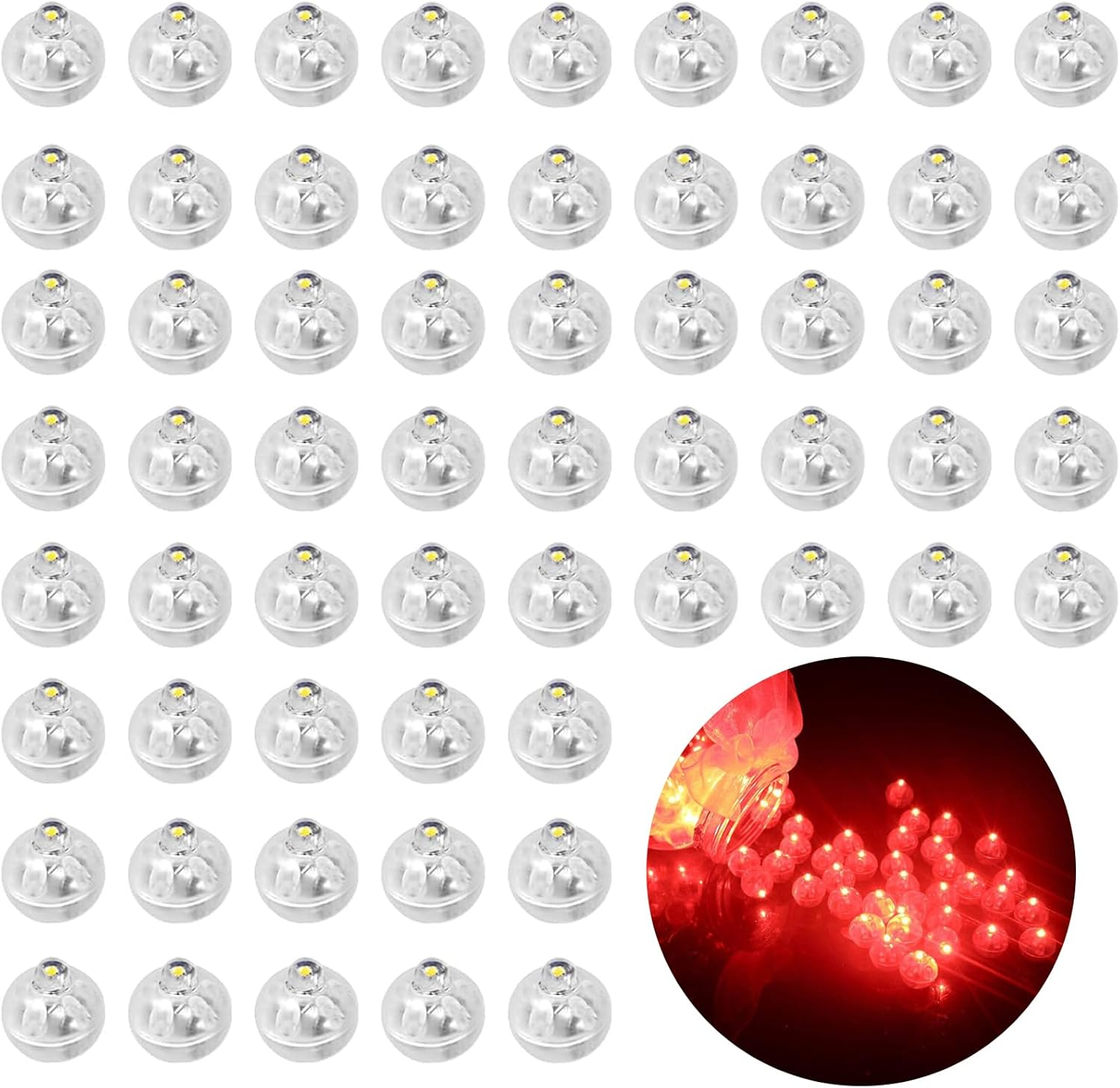 Roselee Pack of 60 LED Balloons Lights, Mini LED Light Balls, round Balloon Lights, Mini Colourful for Paper Lantern, Birthday, Wedding, Halloween, Christmas, Party, Decoration, Carnival, New Year