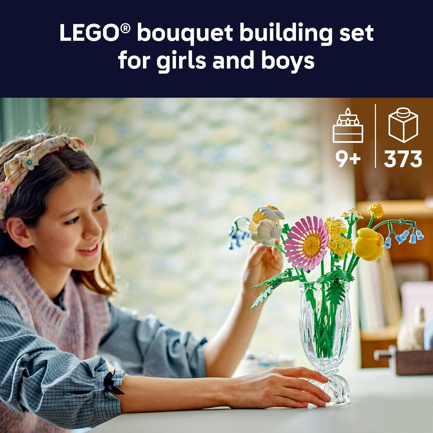 LEGO&reg; Botanicals Petite Sunny Bouquet 10347 Flower Decor DIY Building Kit for Kids, Birthday Toys for Girls, Boys and Flower Lovers, Desk Toy, Spring Nature Decoration, Artificial Floral Display image number 6