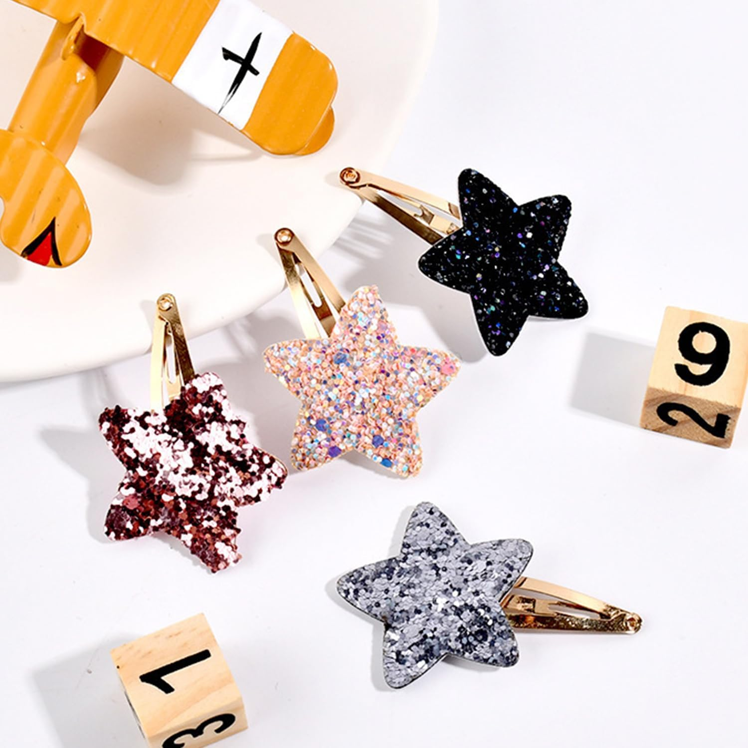 Pack of 12 Star Hair Clips, Shiny Kids Hair Clips, Cute Simple Hair Clips, Y2K Style Hair Clips, Hairstyle Decoration Hair Clips