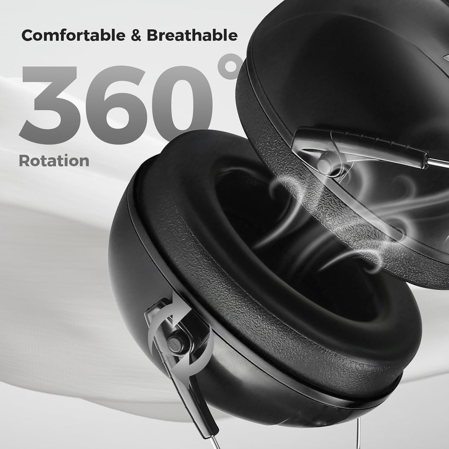 Procase Noise Cancelling Earmuffs, SNR 34 Db Ear Protection, Adjustable Sound Proof Headphones for Adults Kids, Noise Cancelling Headphones for Autism, Effective Hearing Protection -Black - Red image number 3