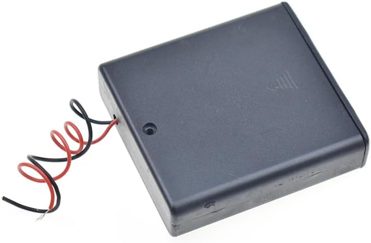 5Pcs On/Off Switch 4 X 1.5V AA Battery Case Holder Leads Black with Cap image number 2