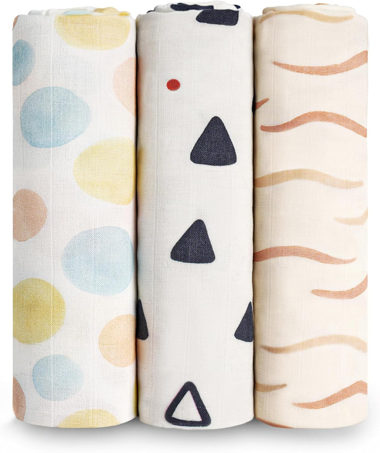 HECCEI Baby Swaddle Blankets, 70% Bamboo 30% Cotton Muslin Swaddle Blanket, Large Breathable Receiving Blankets for Newborn, Boy and Girl Swaddles, Registry & Gift, 47 X 47 Inches (Sprouts)