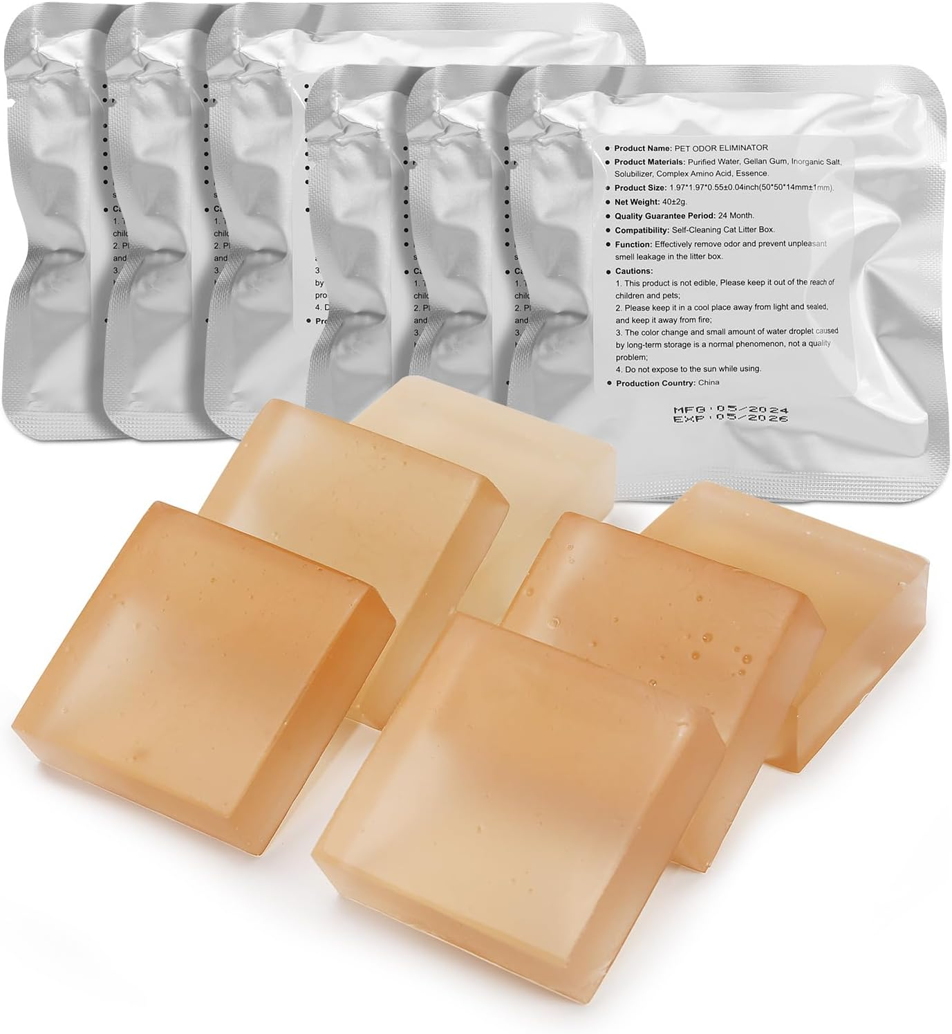 6 Pack Odor Eliminator for MAX Self-Cleaning Cat Litter Box, GISOFIK Cat Litter Box Odor Eliminator, Cat Toilet Odor Control for Automatic Litter Box, Safe for Pets 95% Remove Rate image number 2