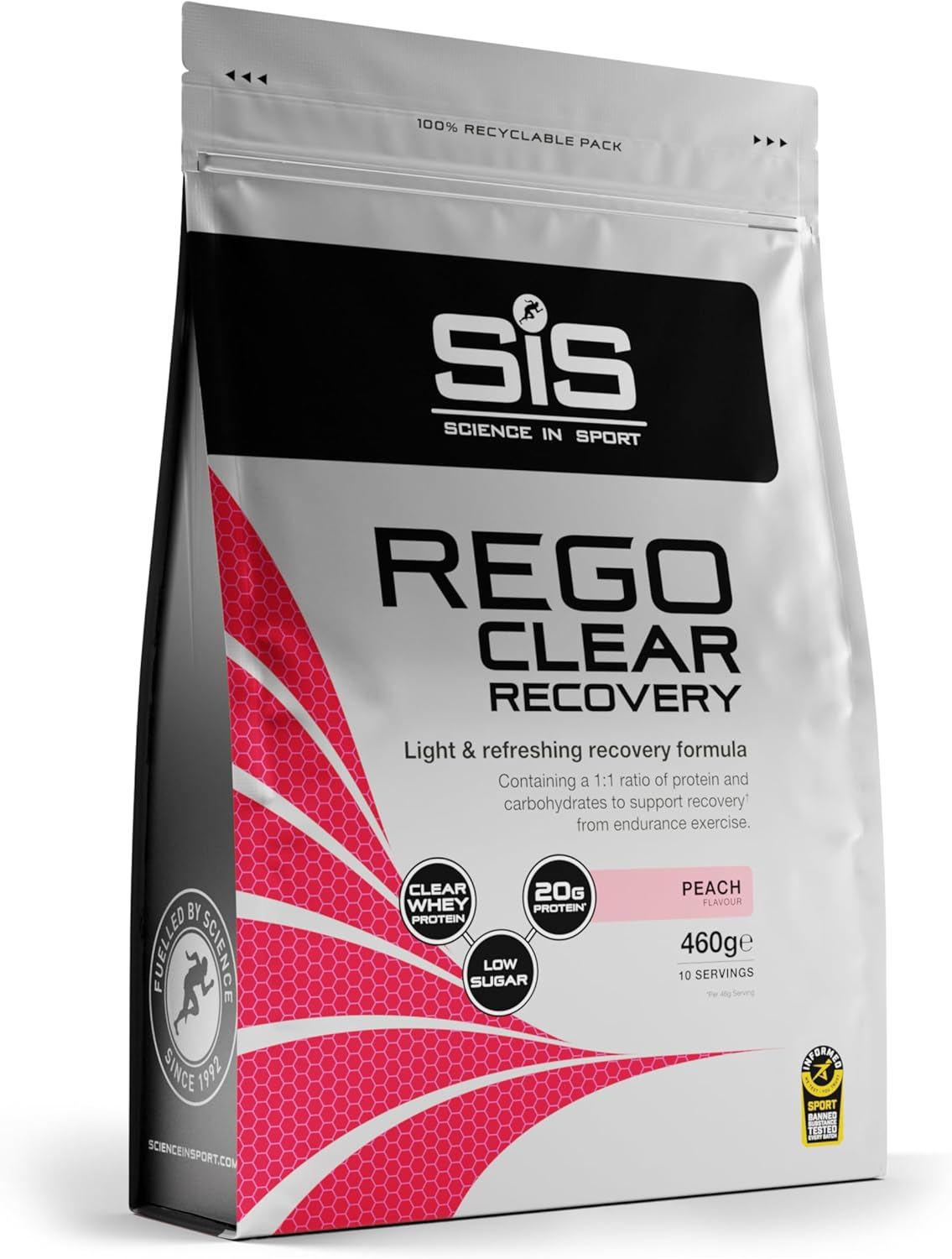 SIS Rego Clear Recovery - Clear Whey Protein Isolate Shake for Post Workout & Training Muscle Recovery - Peach Flavour, 460Gm image number 4