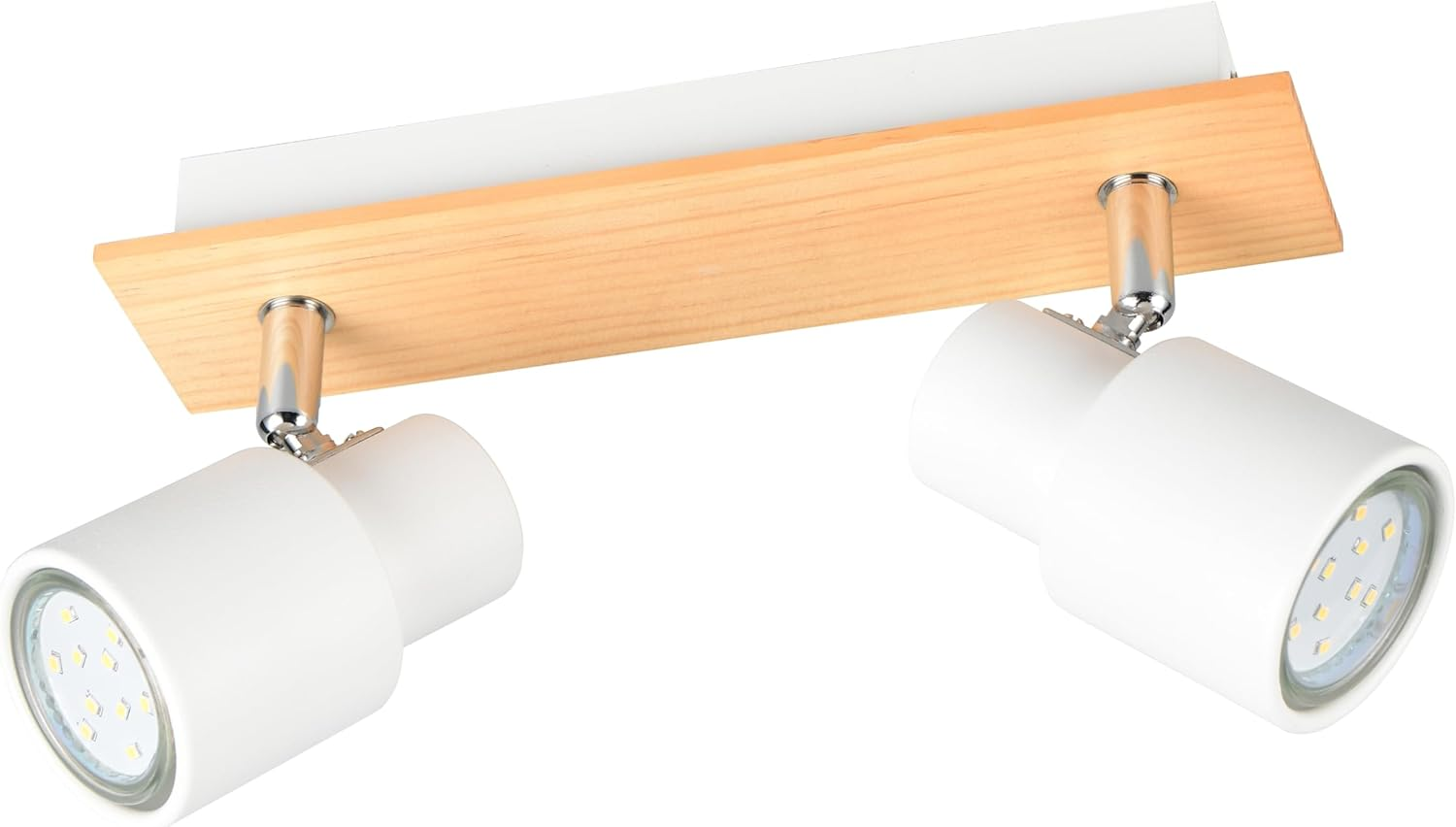 Reality Leuchten Pierre R81982031 Spotlight Metal White Matt Wood Untreated Excl. 1X GU10 image number 2